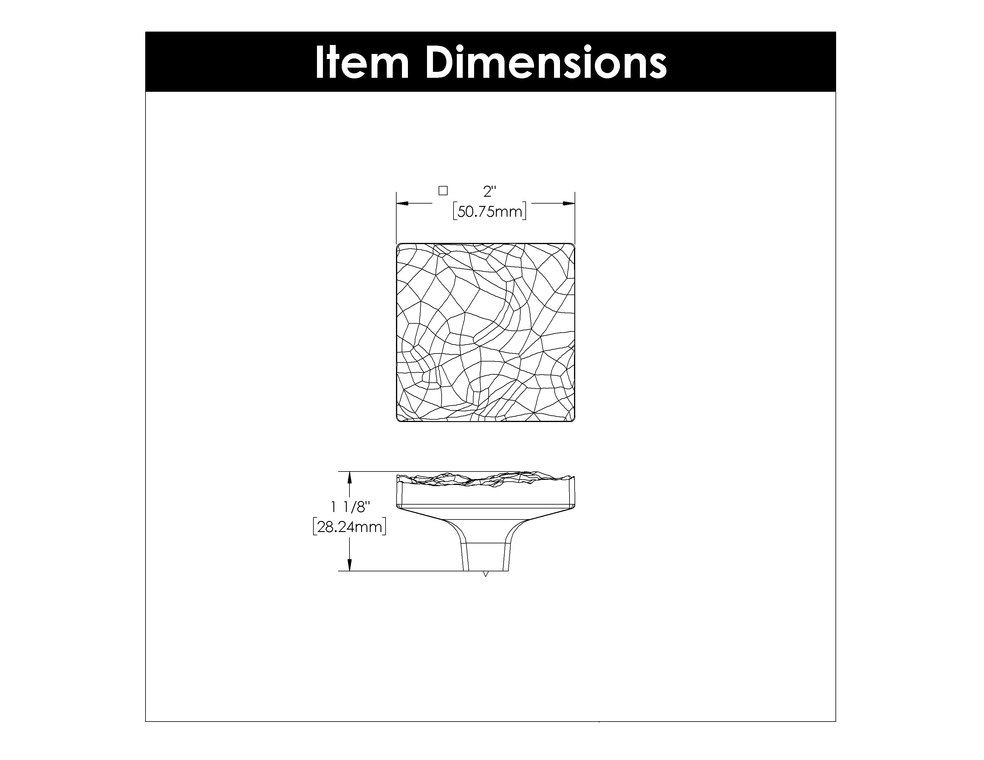 Belwith Keeler 2 Inch Square Sandrine Square Knob - Champagne Bronze