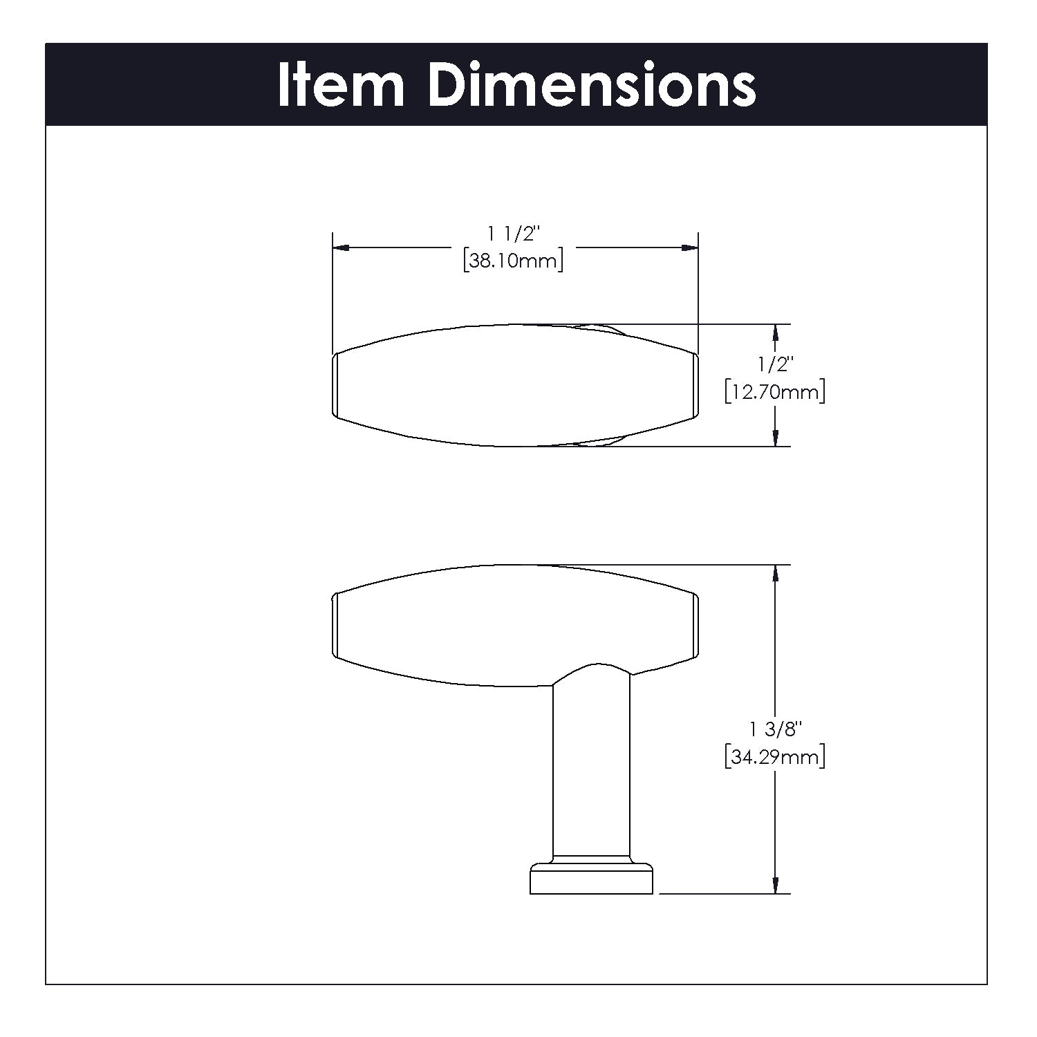 Belwith Keeler 1-1/2 Inch x 1/2 Inch Wexler Knob - Stainless Steel