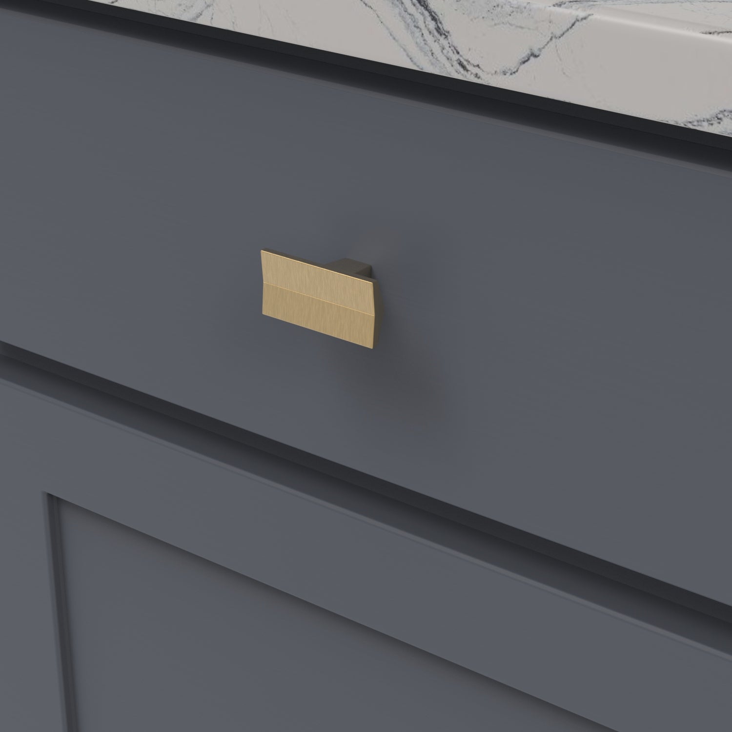 Belwith Keeler 2 Inch x 1 Inch Avenue Rectangular Knob - Brushed Golden Brass