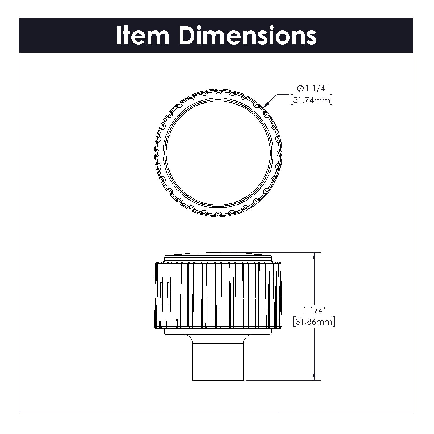 Belwith Keeler 1-1/4 Inch Diameter Sinclaire Round Knob - Matte Black
