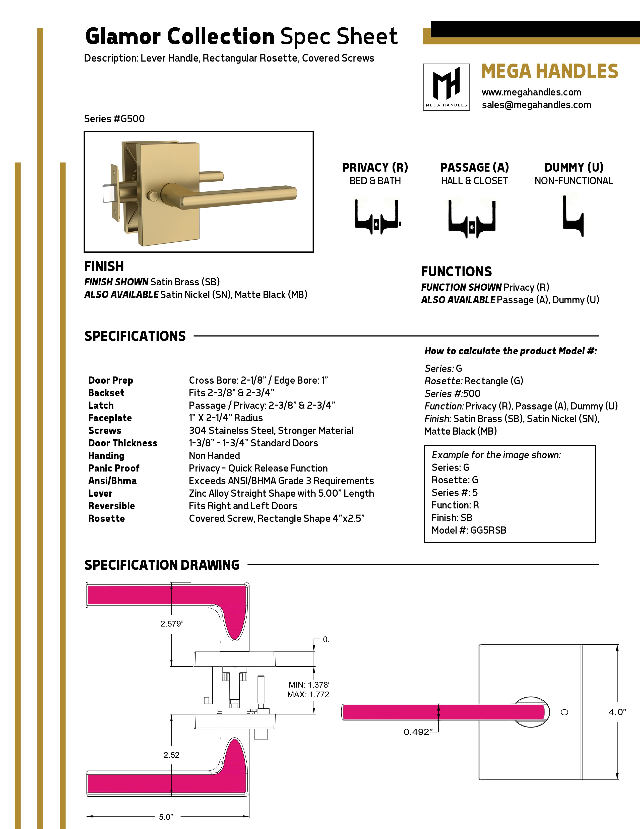 Mega Handles Glamor Lever