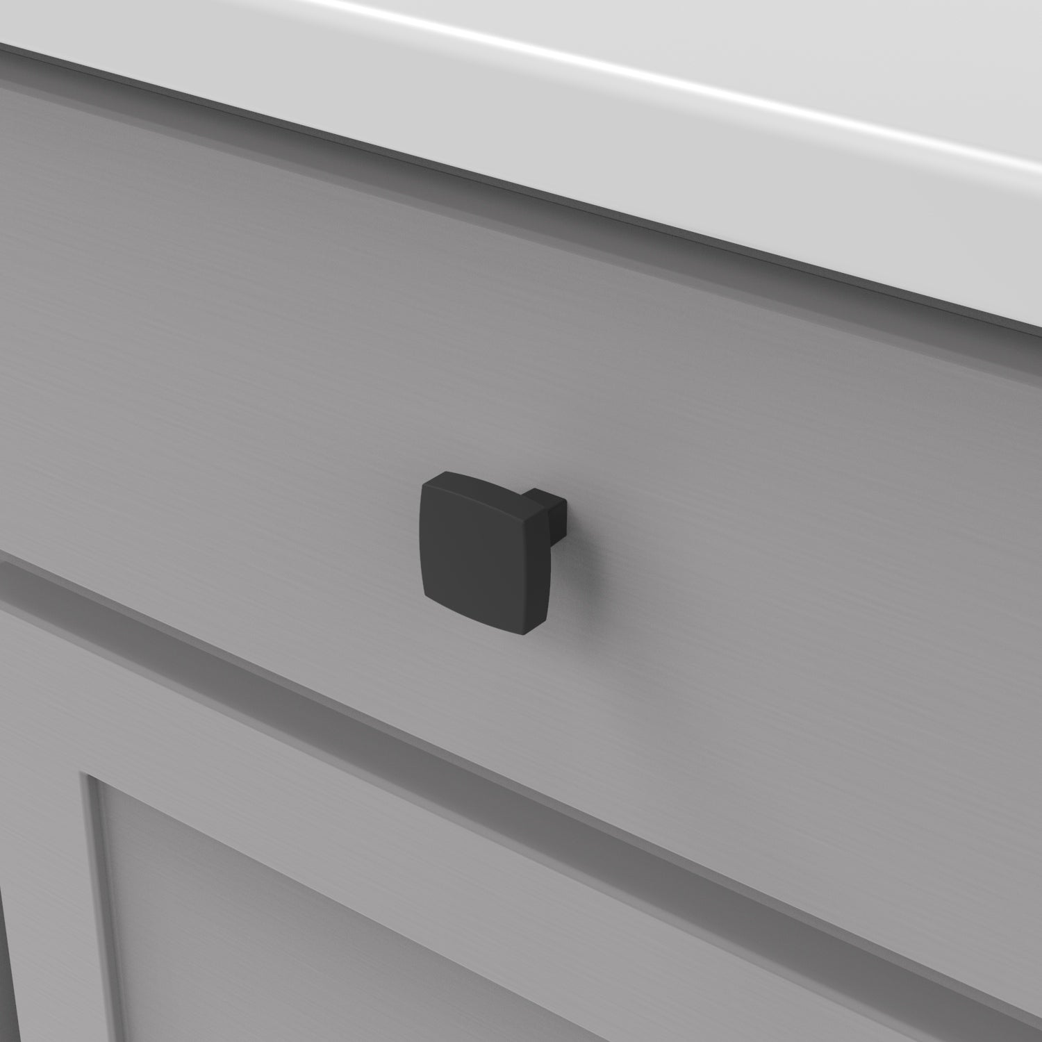 Belwith Keeler 1-1/4 Inch Square Coventry Square Knob - Matte Black