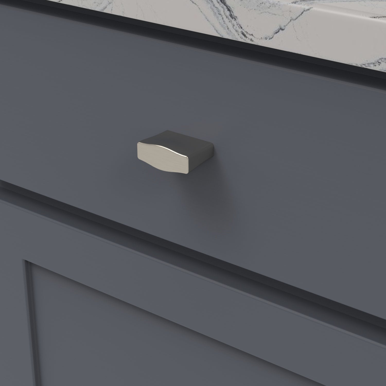 Belwith Keeler 1-1/4 Inch Center to Center Emerge Pinch Knob - Satin Nickel