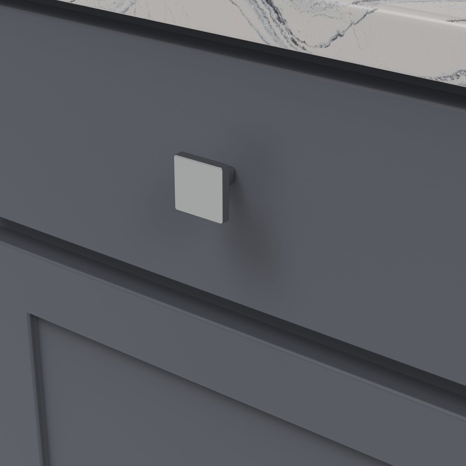 Belwith Keeler 1-5/16 Inch Square Emerge Square Knob - Chrome