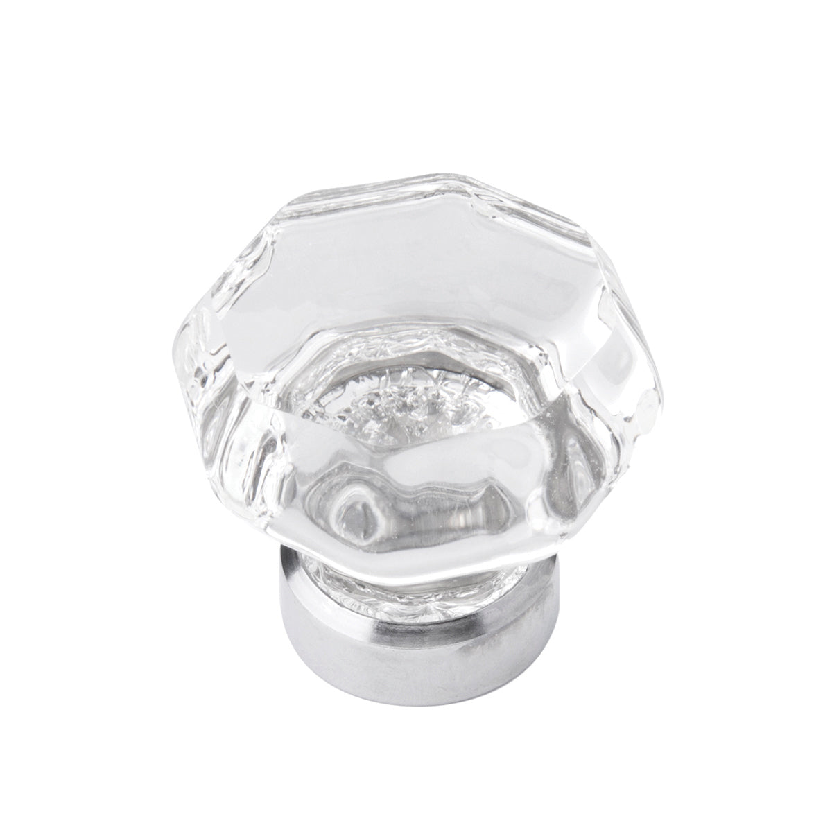 Belwith Keeler 1-1/2 Inch Diameter Luster Knob - Glass with Chrome