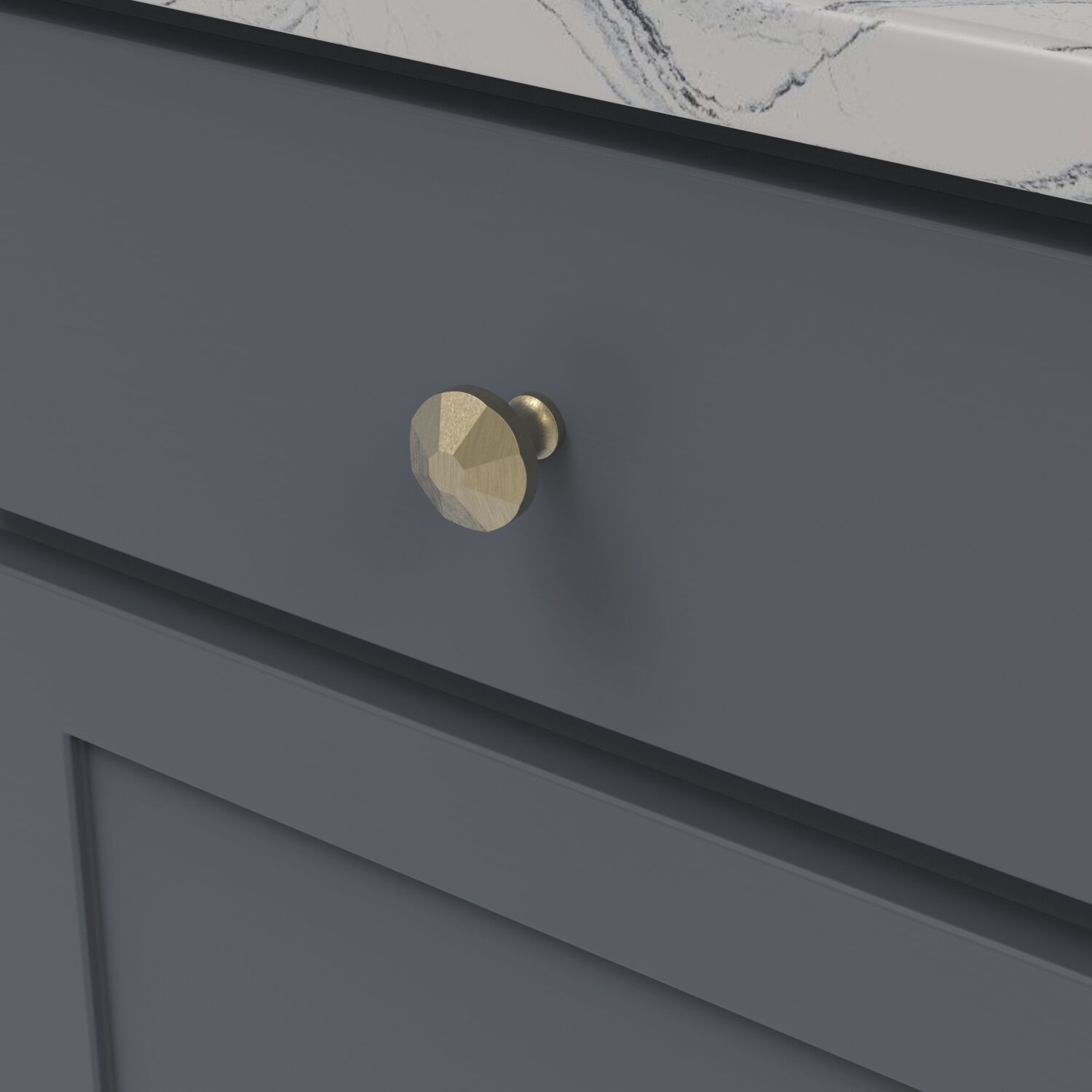Belwith Keeler 1-3/8 Inch Diameter Facette Round Knob - Champagne Bronze