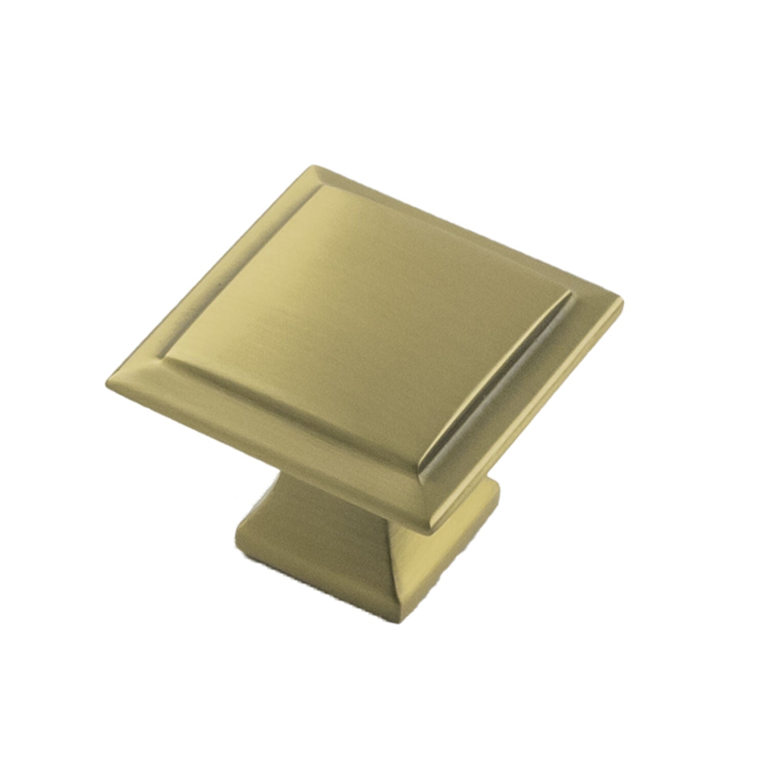 Belwith Keeler 1-1/4 Inch Square Studio II Square Knob - Brushed Golden Brass