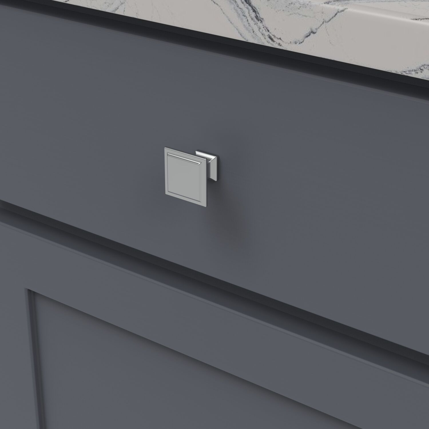 Belwith Keeler 1-1/4 Inch Square Studio II Square Knob - Chrome