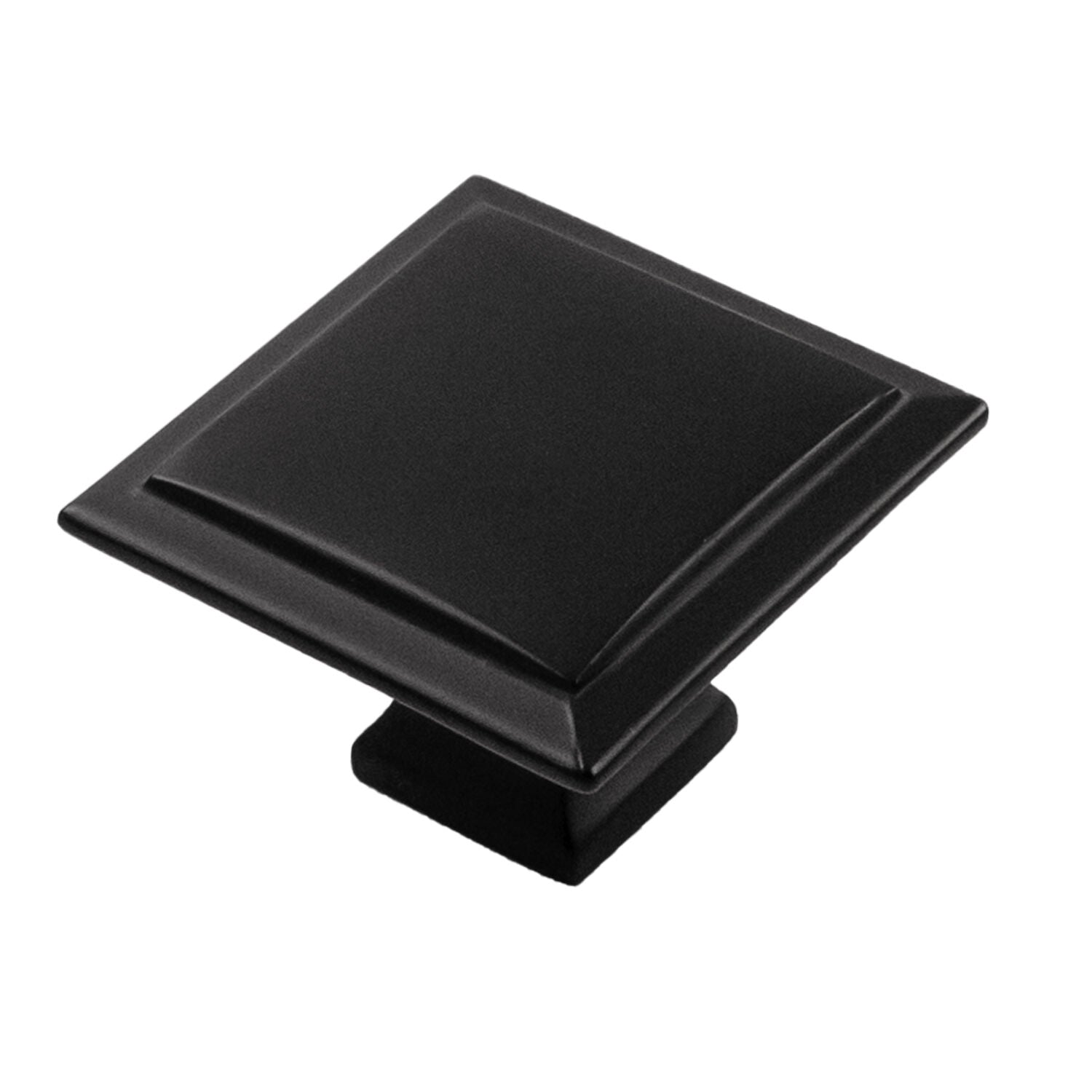 Belwith Keeler 1-1/2 Inch Square Studio II Square Knob - Matte Black