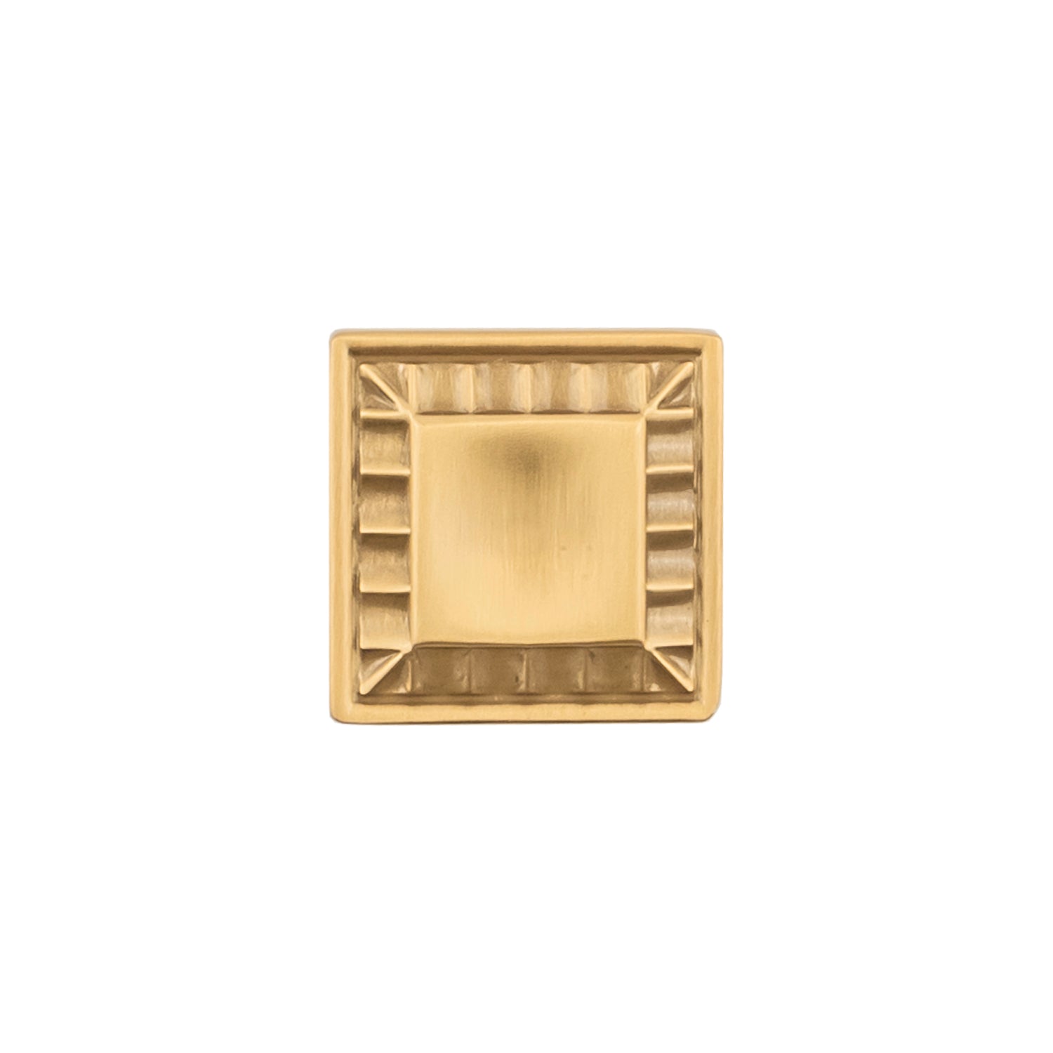 Belwith Keeler 1 Inch Square Bijou Astoria Square Knob - Brushed Golden Brass