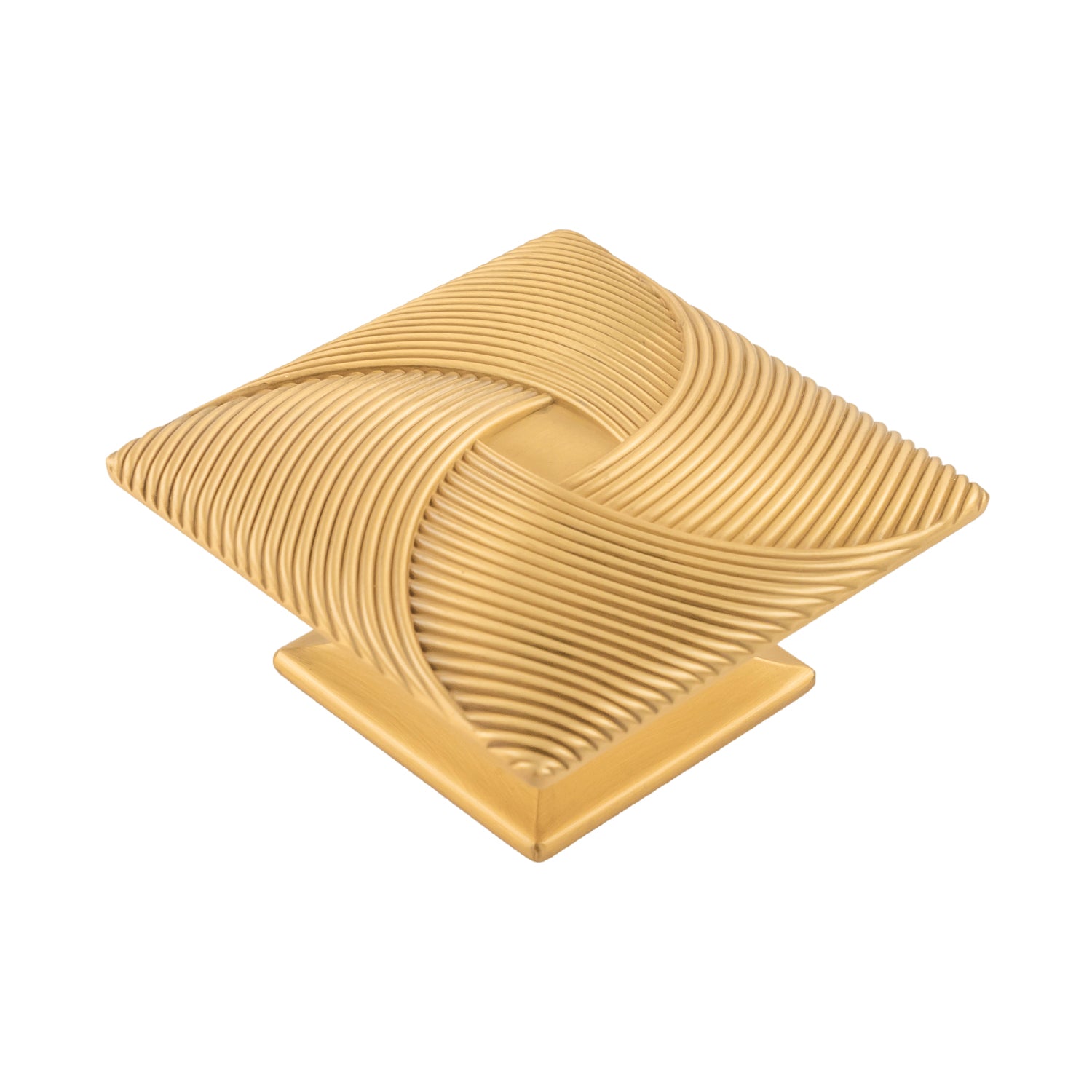 Belwith Keeler 3-1/2 Inch Square Bijou Tempest Square Knob - Brushed Golden Brass
