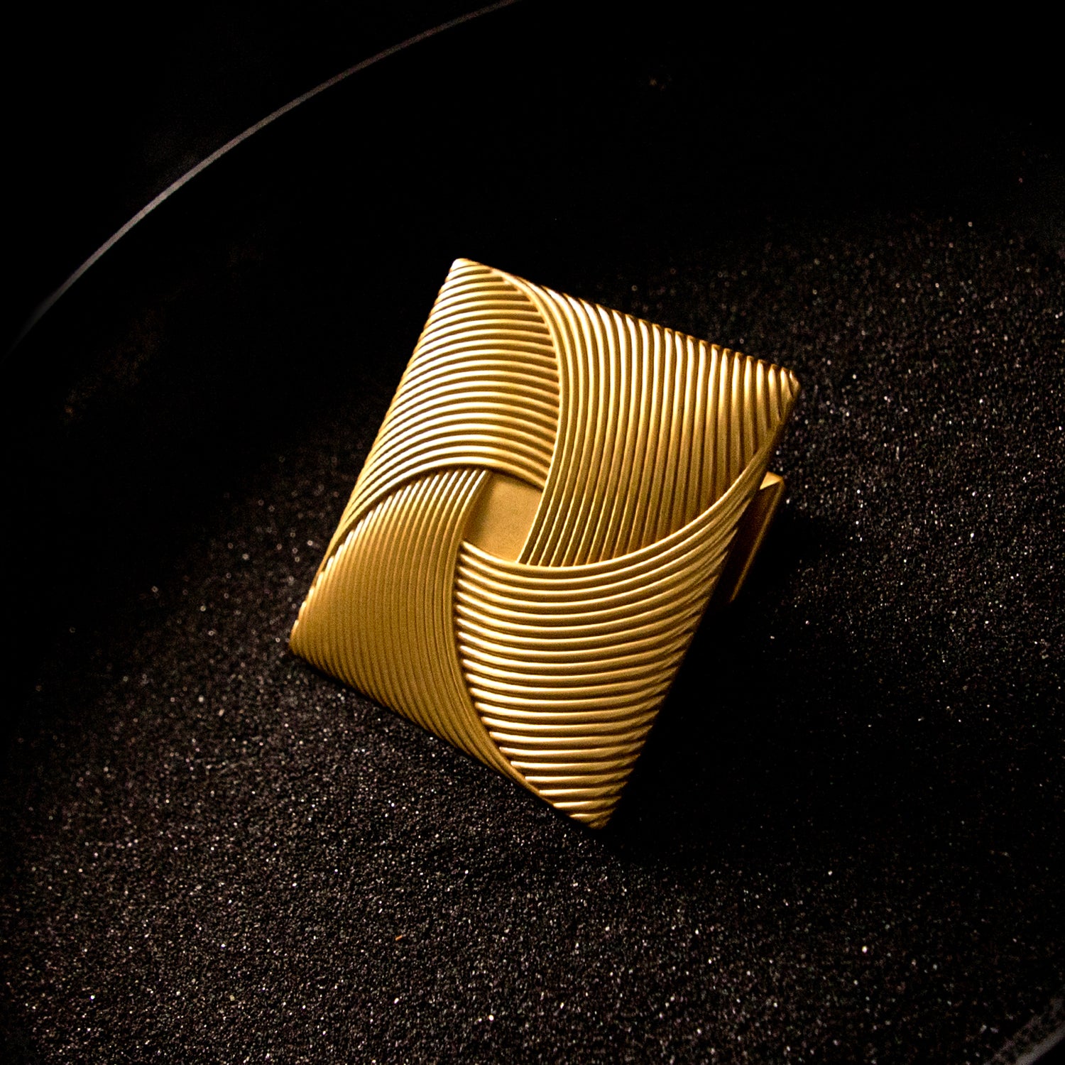 Belwith Keeler 3-1/2 Inch Square Bijou Tempest Square Knob - Brushed Golden Brass