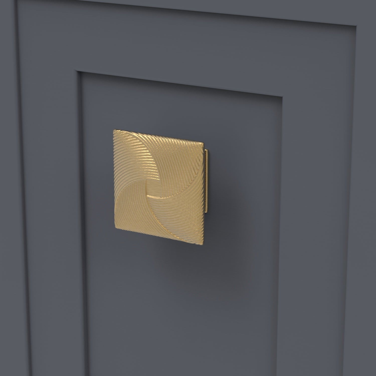 Belwith Keeler 3-1/2 Inch Square Bijou Tempest Square Knob - Brushed Golden Brass