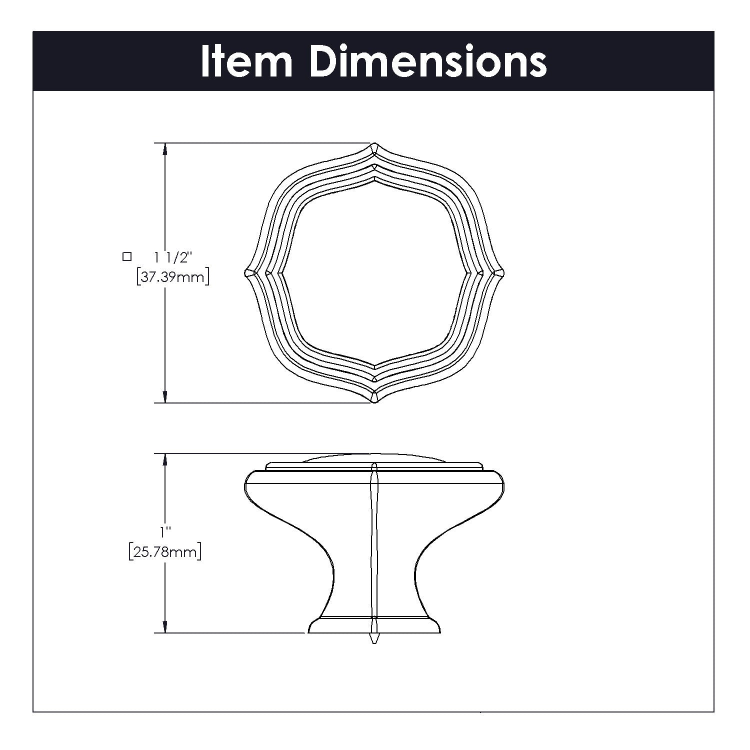 Belwith Keeler 1-1/2 Inch Diameter Trellis Knob - Matte Black