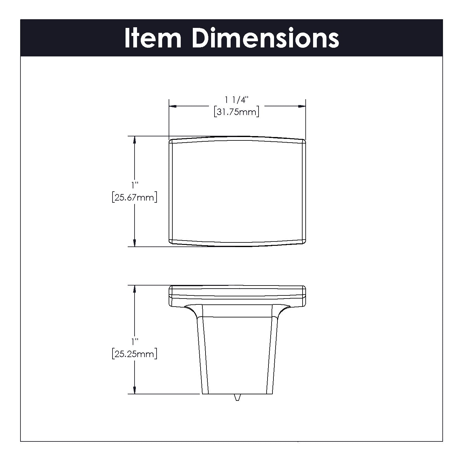 Belwith Keeler 1-1/4 Inch x 1 Inch Channel Rectangular Knob - Matte Black
