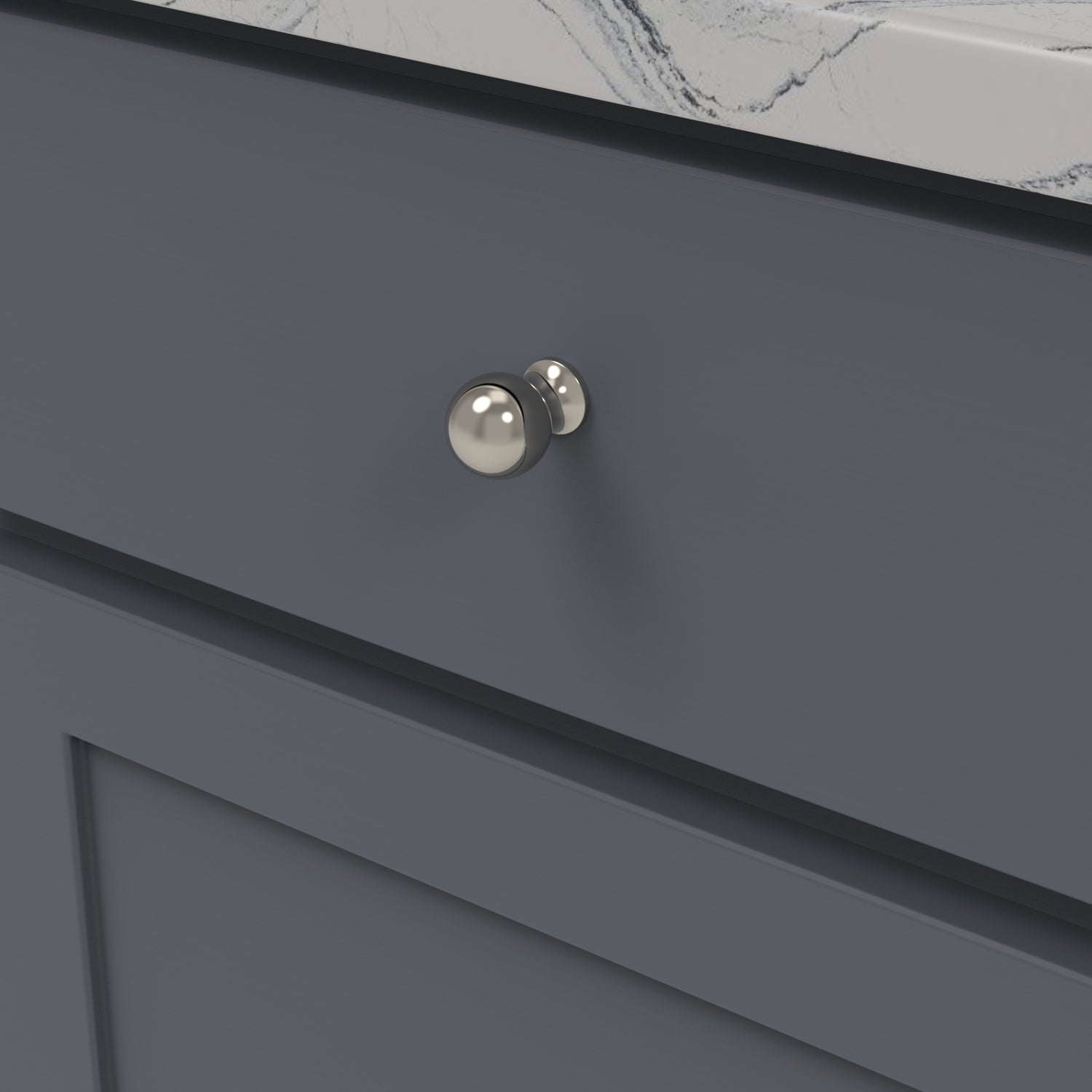 Belwith Keeler 1 Inch Diameter Fuller Round Knob - Polished Nickel