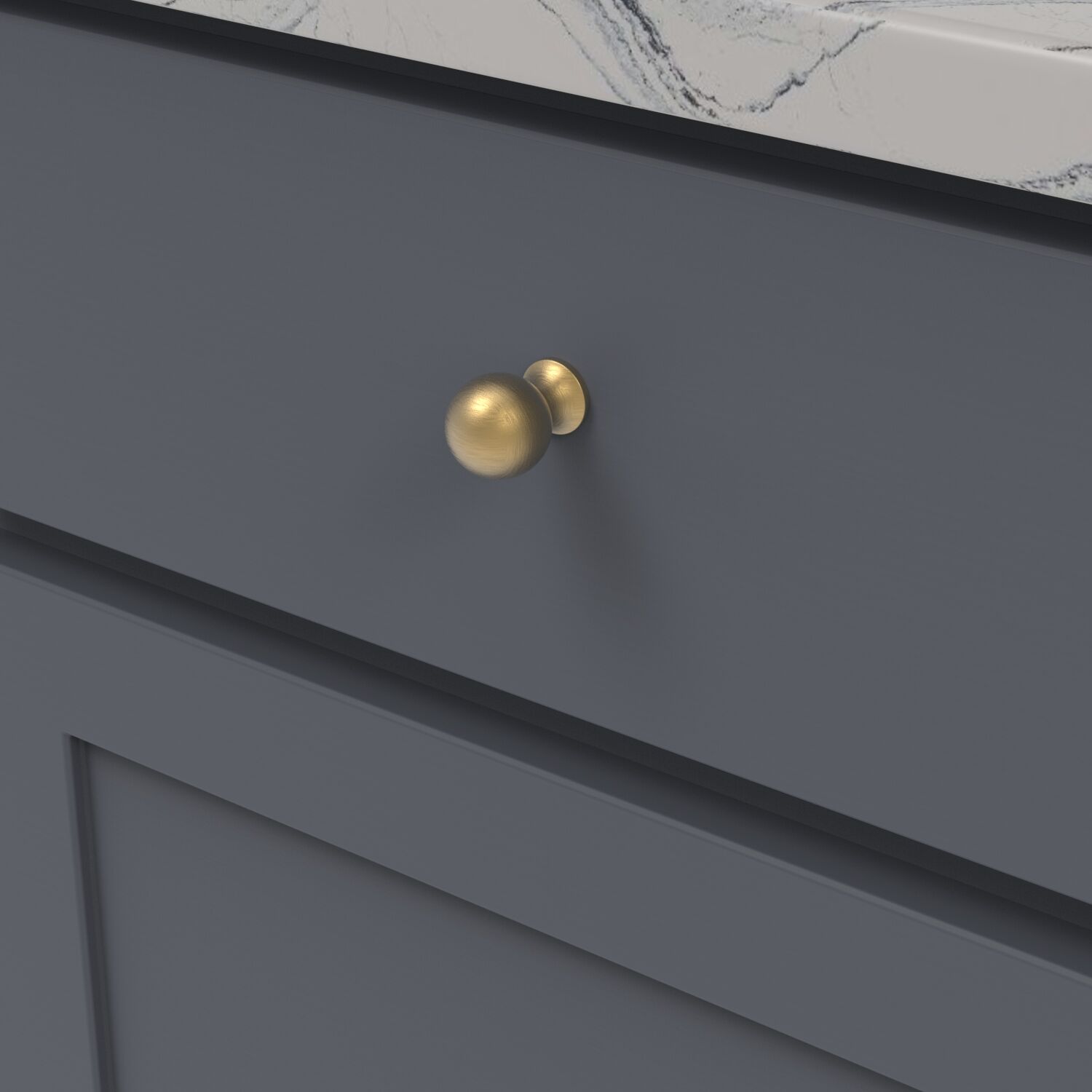 Belwith Keeler 1 Inch Diameter Fuller Round Knob - Brushed Golden Brass