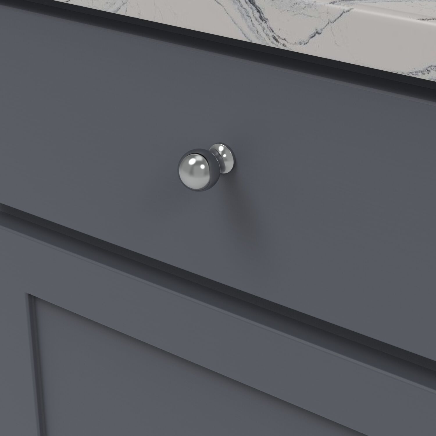 Belwith Keeler 1 Inch Diameter Fuller Round Knob - Chrome