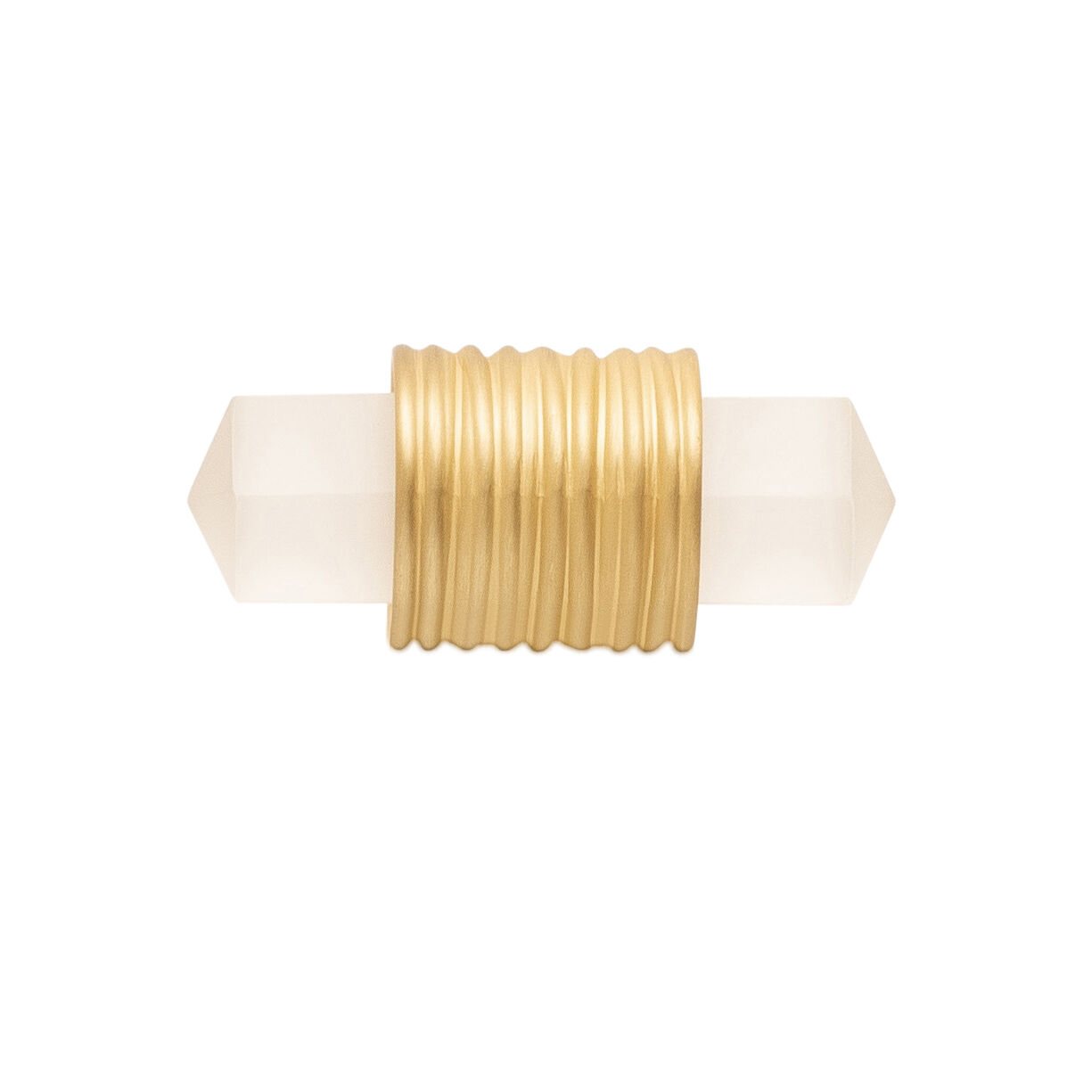 Belwith Keeler 1-7/8 Inch x 3/4 Inch Chrysalis T-Knob - Brushed Golden Brass with Frosted Glass