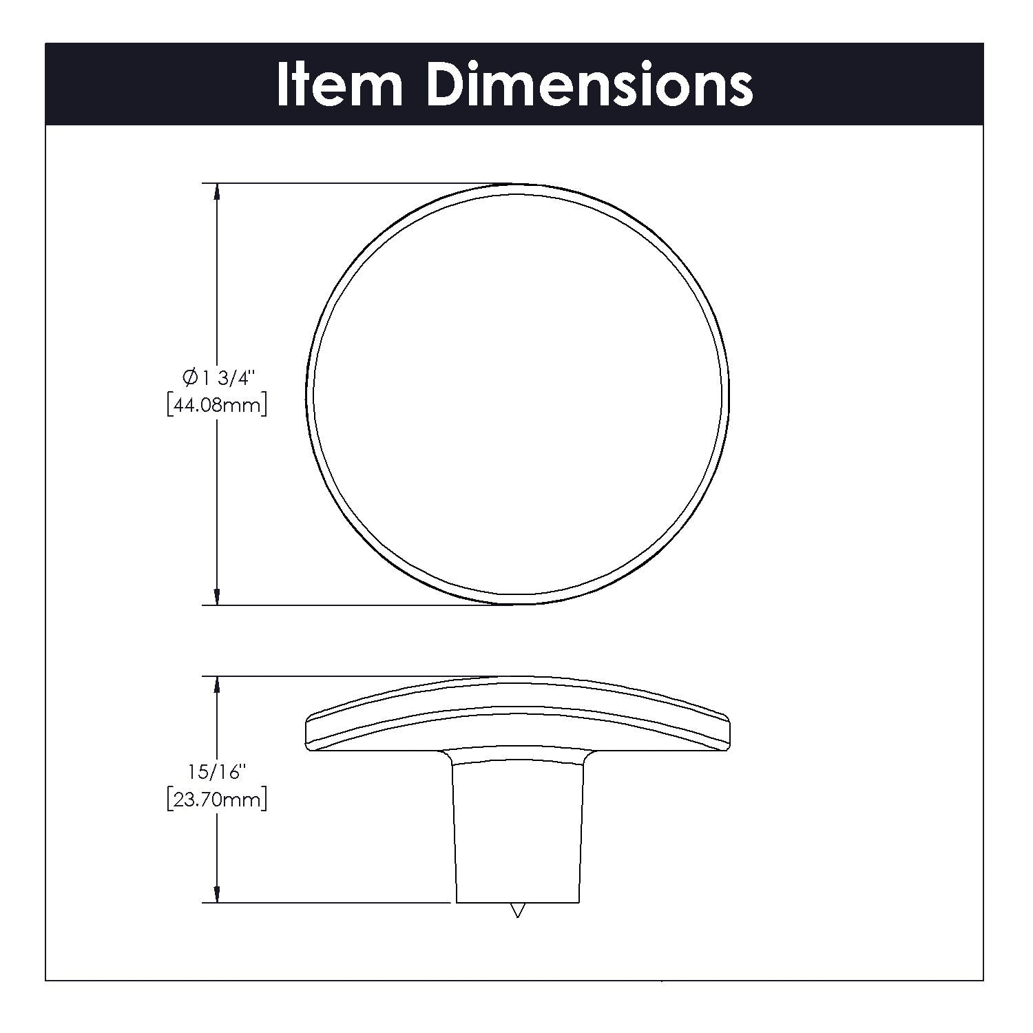 Belwith Keeler 1-3/4 Inch Diameter Vale Round Knob - Chrome