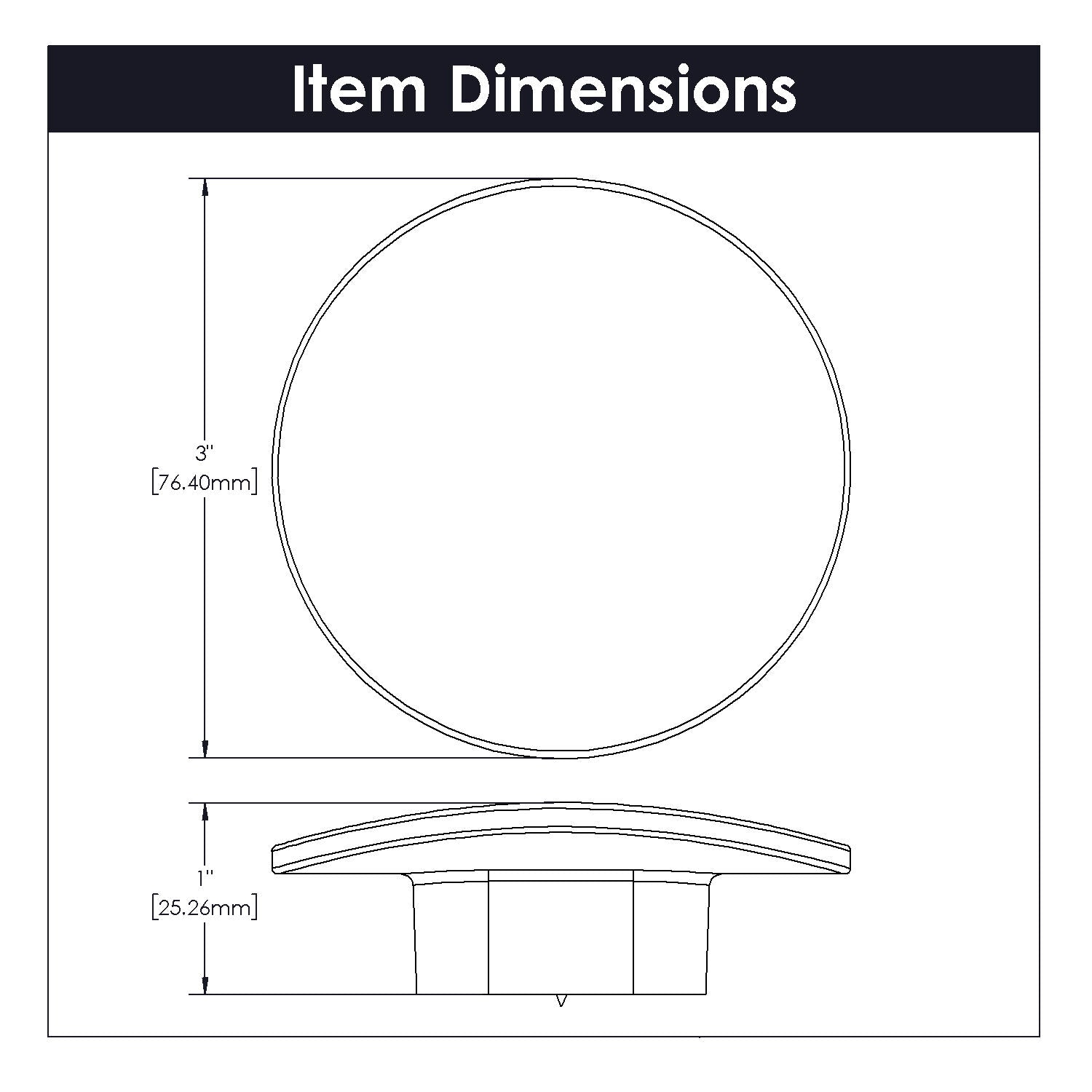 Belwith Keeler 3 Inch Diameter Vale Round Knob - Satin Nickel