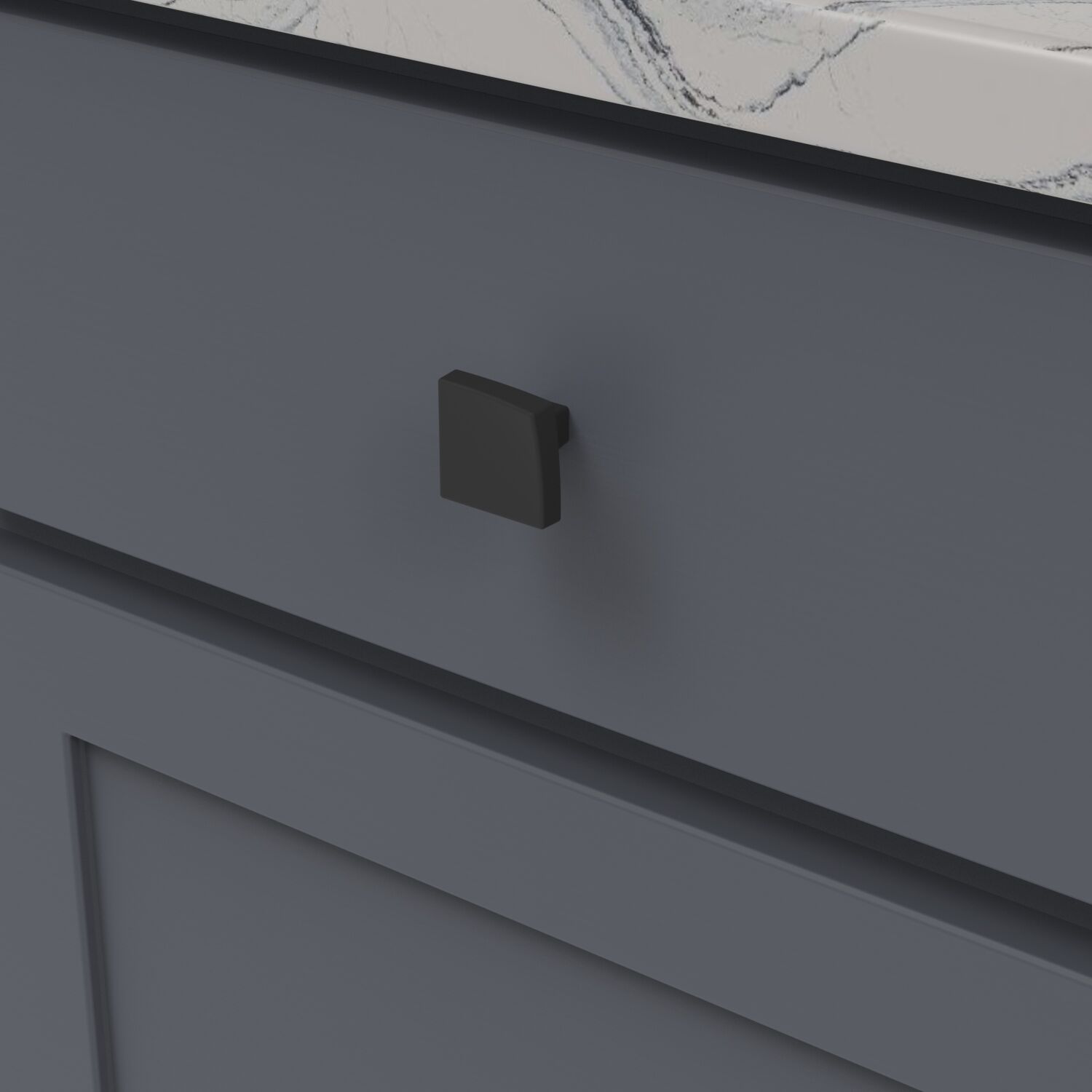 Belwith Keeler 1-1/4 Inch Square Flex Square Knob - Matte Black