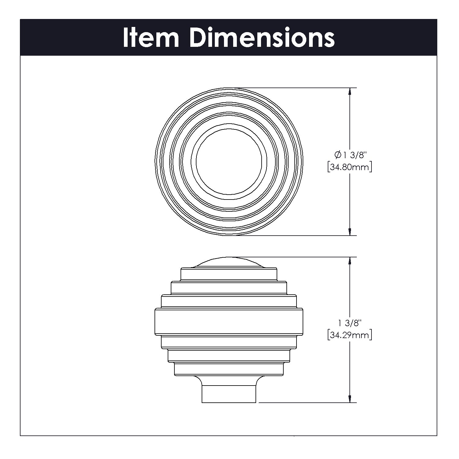 Belwith Keeler 1-3/8 Inch Diameter Sinclaire Round Knob - Chrome