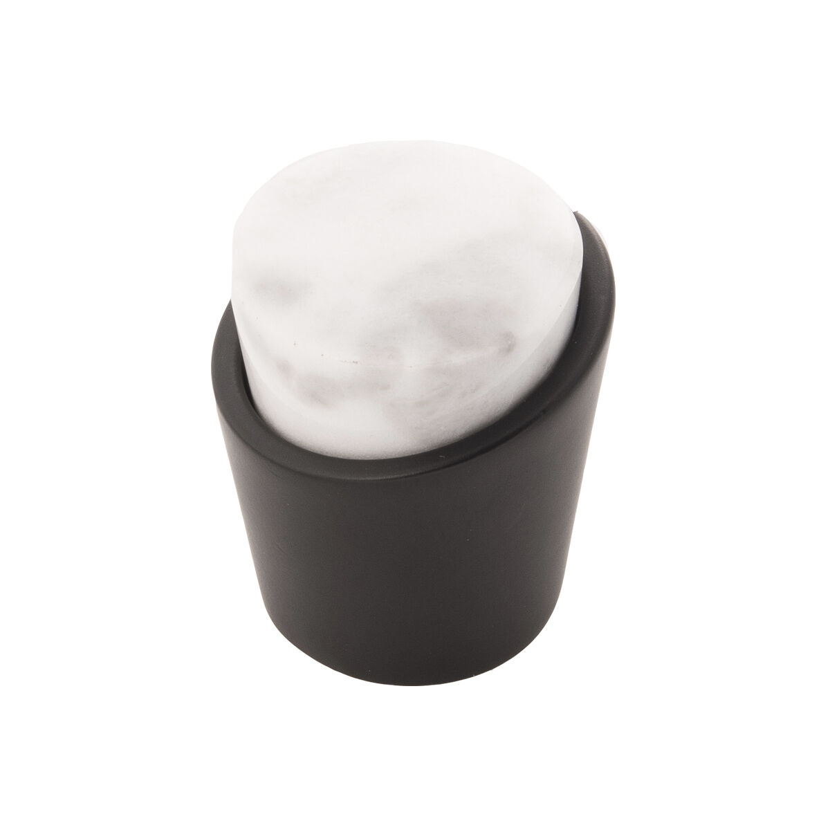 Belwith Keeler 1-1/4 Inch Diameter Firenze Conical Knob - White Marble with Oil-Rubbed Bronze
