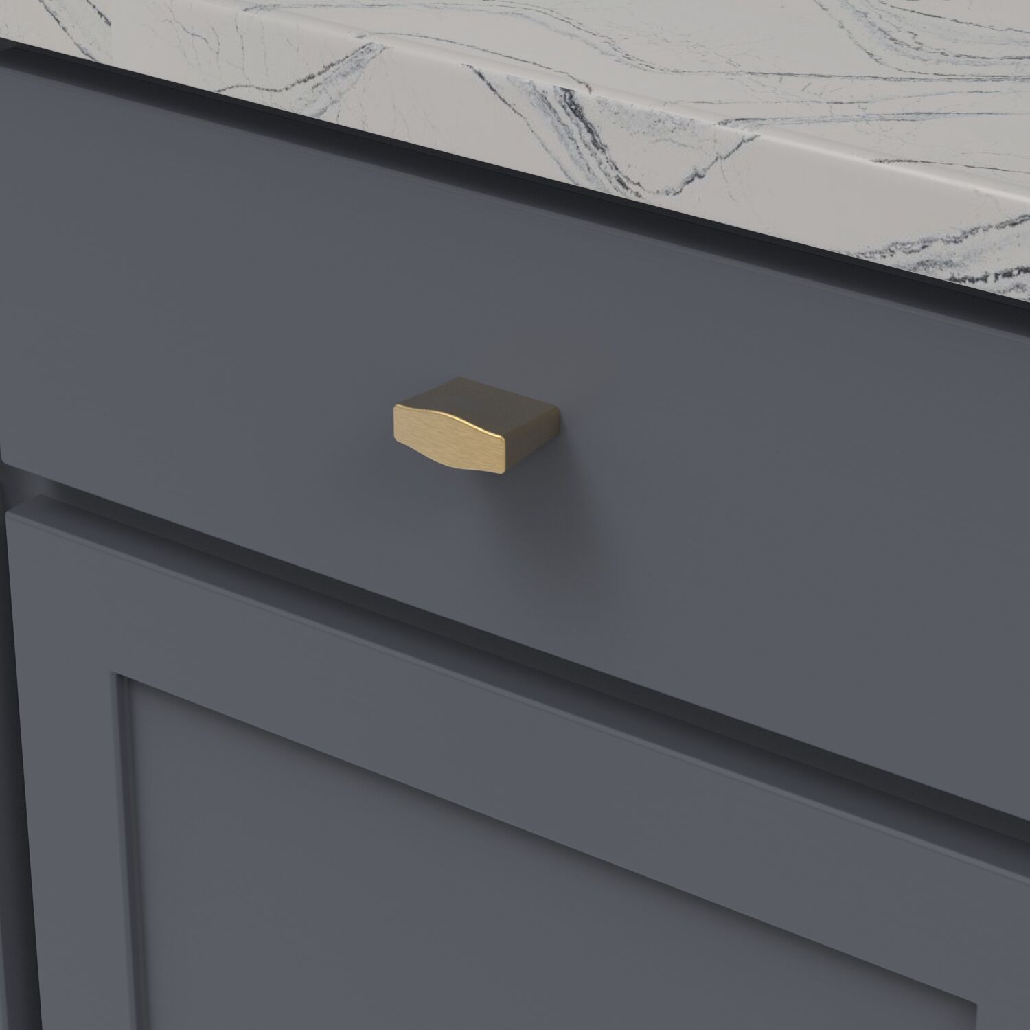 Belwith Keeler 1-1/4 Inch Center to Center Emerge Pinch Knob - Brushed Golden Brass