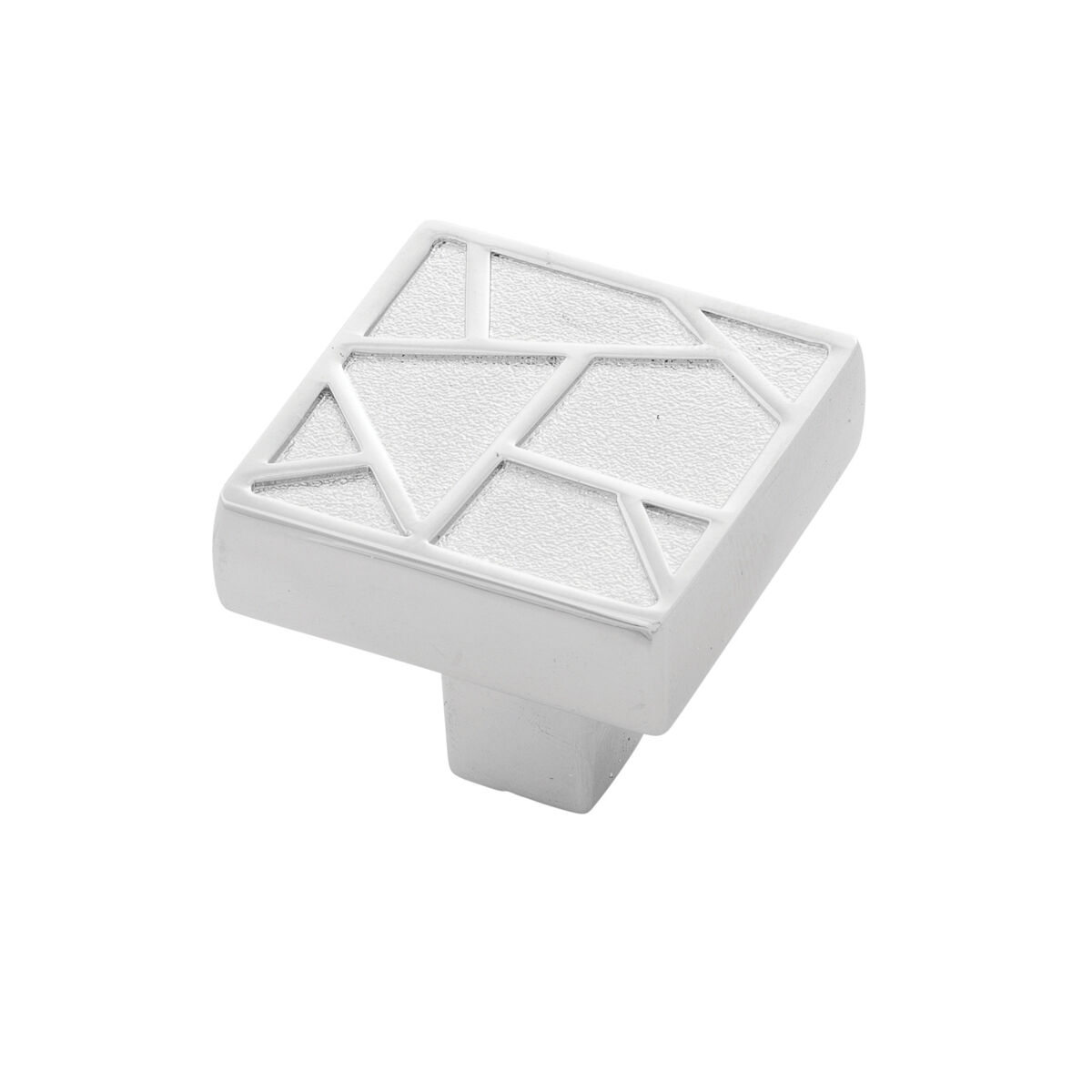 Belwith Keeler 1-3/8 Inch Square Cullet Square Knob - Chrome
