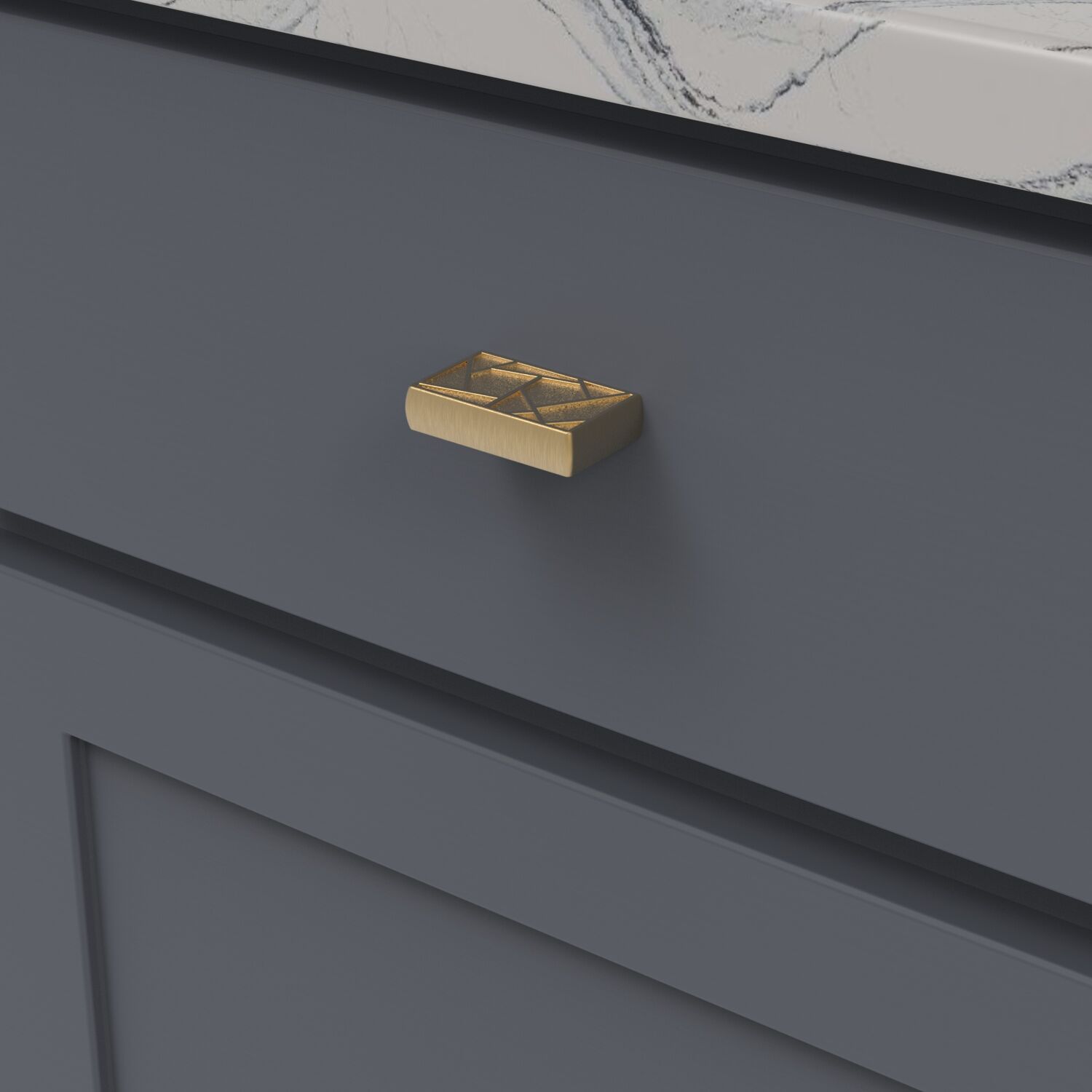 Belwith Keeler 1-1/2 Inch Center to Center Cullet Pinch Knob - Brushed Golden Brass