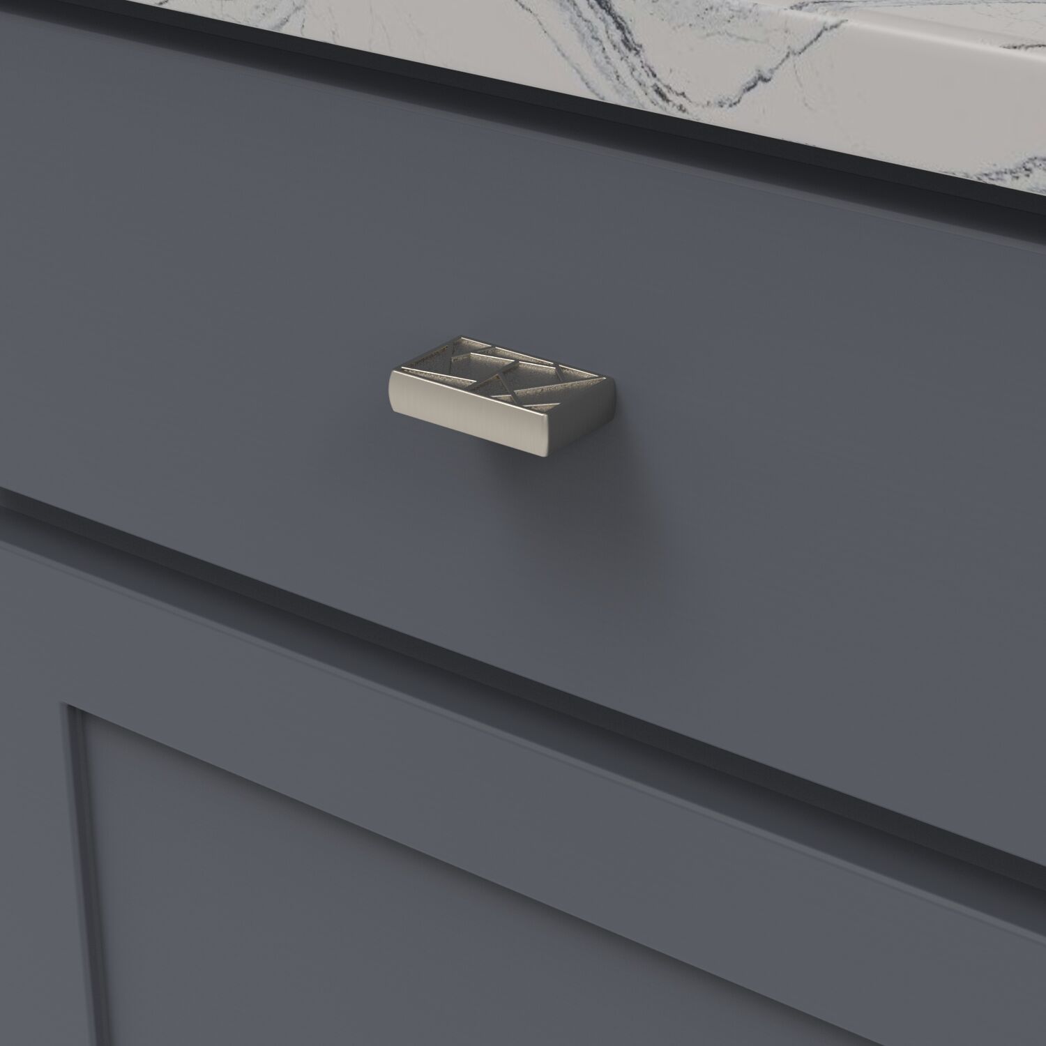 Belwith Keeler 1-1/2 Inch Center to Center Cullet Pinch Knob - Satin Nickel
