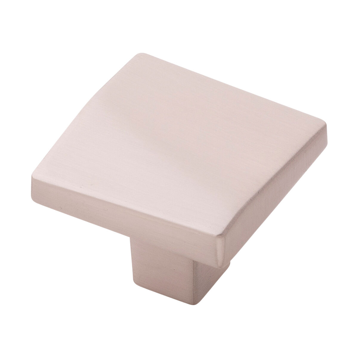 Belwith Keeler 1-3/8 Inch Square Veer Square Knob - Satin Nickel