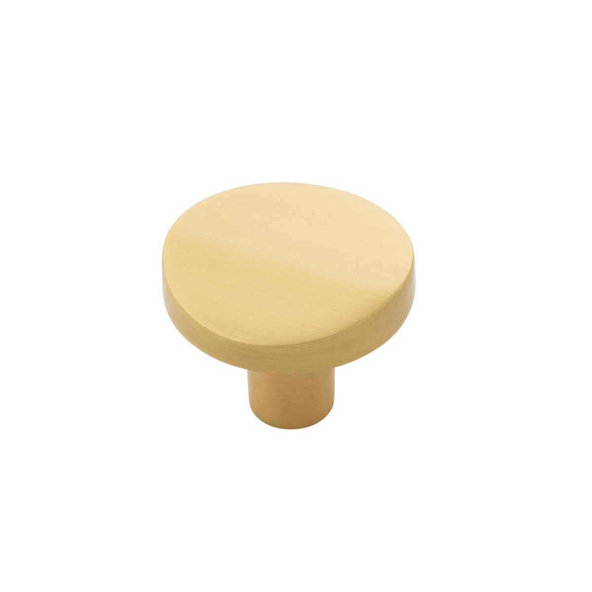 Belwith Keeler 1-3/8 Inch Diameter Veer Round Knob - Brushed Golden Brass