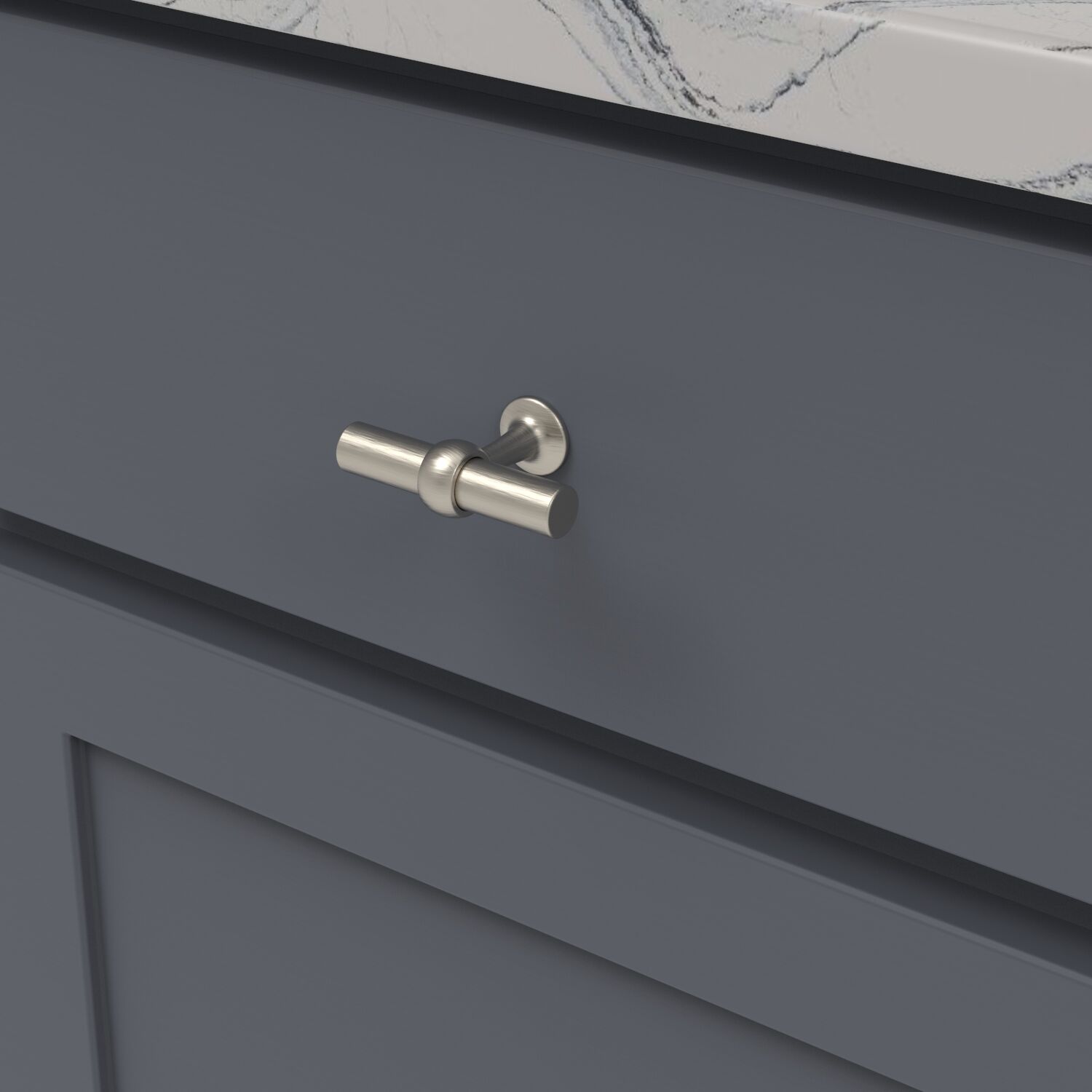 Belwith Keeler 2-1/2 Inch X 13/16 Inch Ostia T-Knob - Satin Nickel