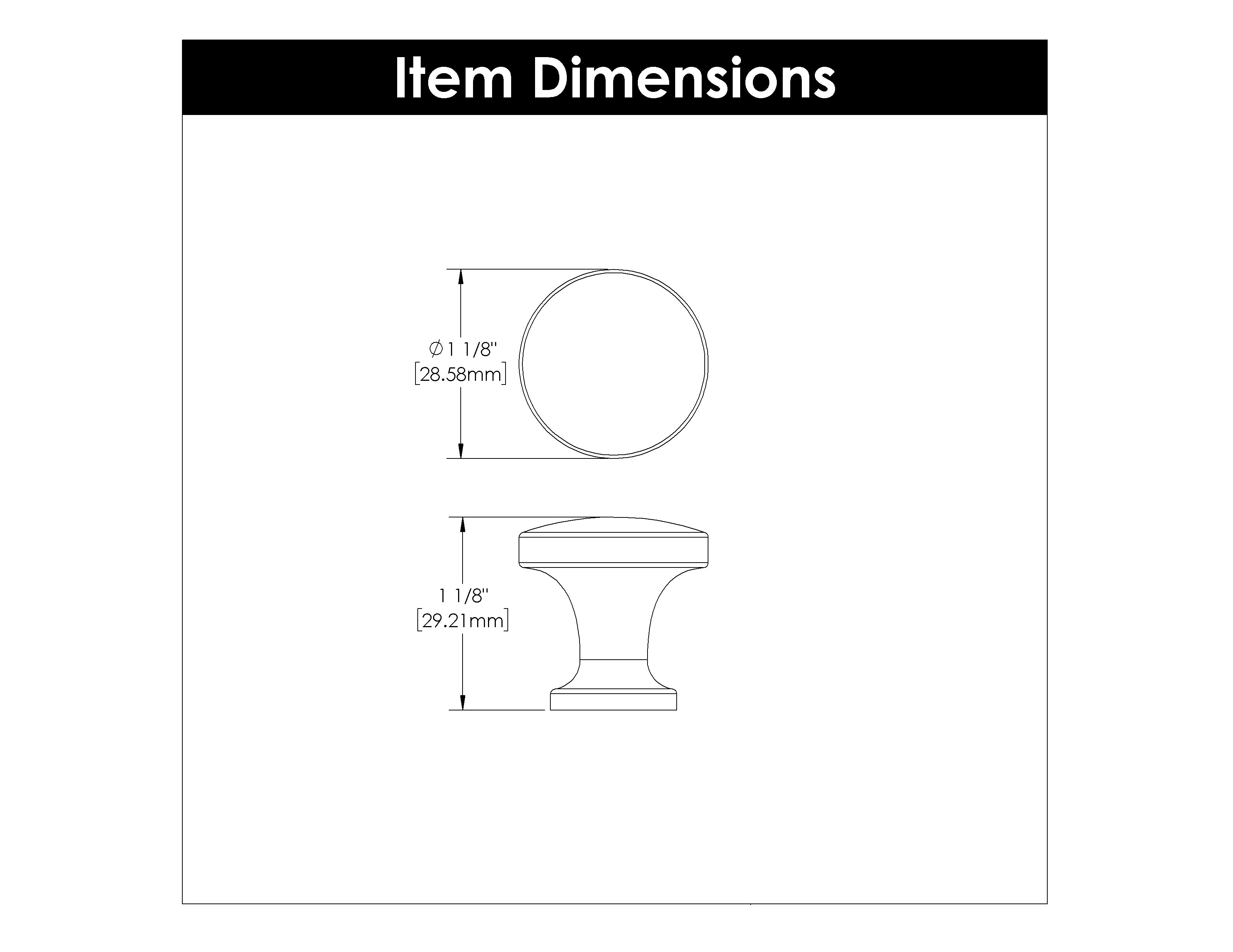 Belwith Keeler 1-1/8 Inch Diameter Flare Round Knob - Chrome