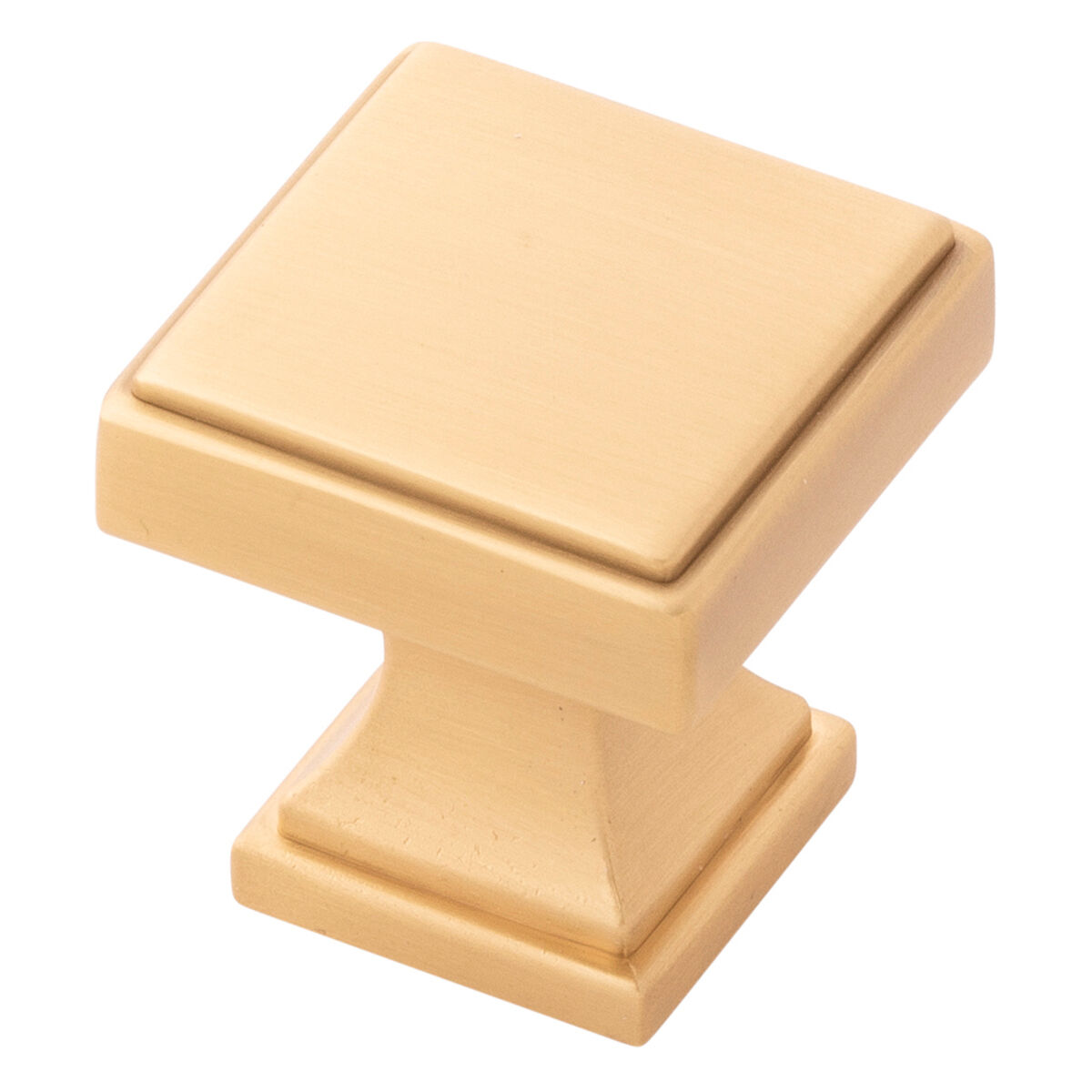 Belwith Keeler 1-1/8 Inch Square Brownstone Square Knob - Brushed Golden Brass