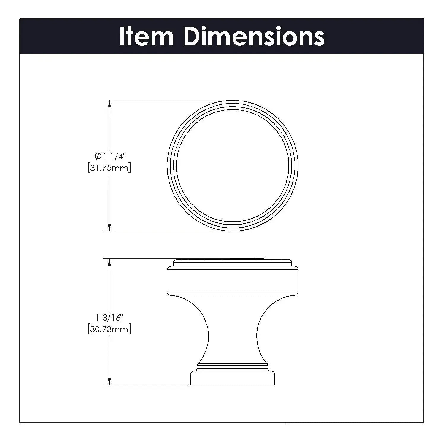 Belwith Keeler 1-1/4 Inch Diameter Brownstone Round Knob Belwith Keller Hentell Belwith Keller