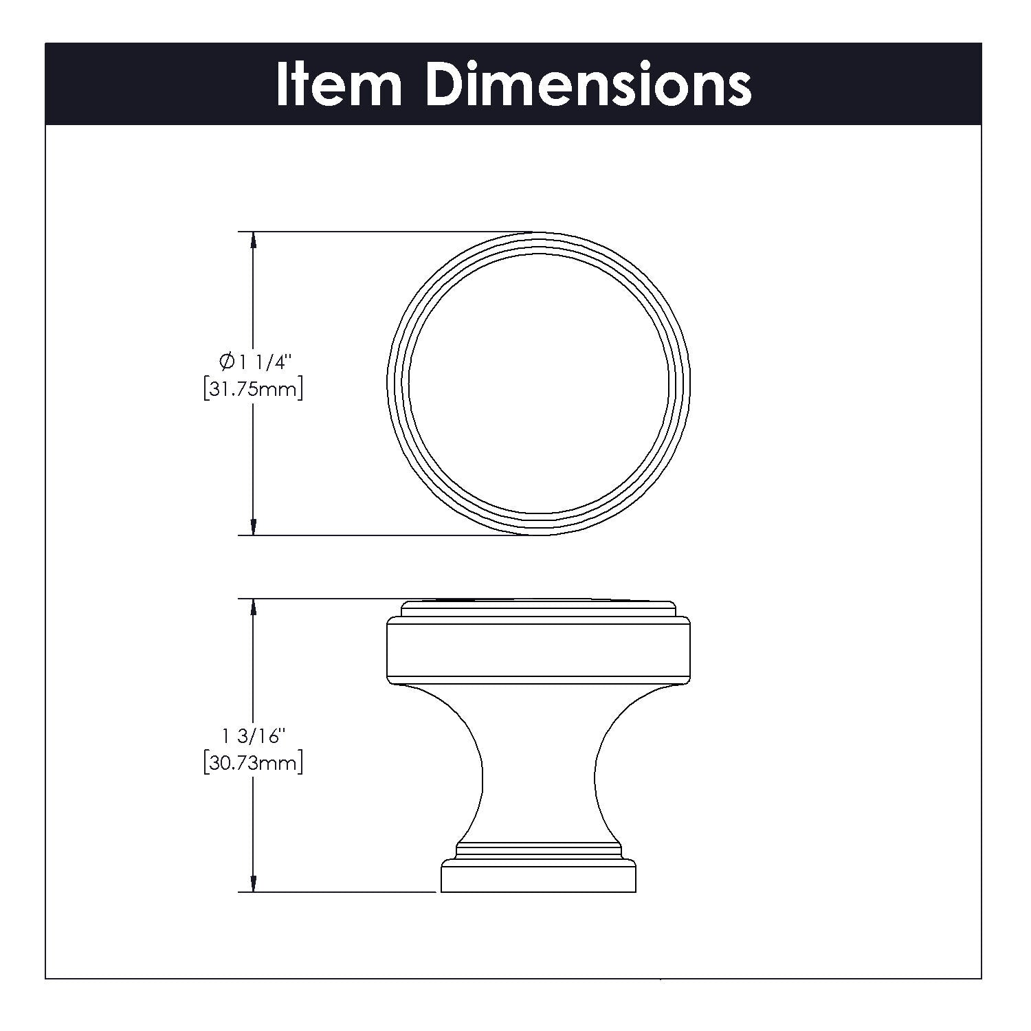 Belwith Keeler 1-1/4 Inch Diameter Brownstone Round Knob - Chrome