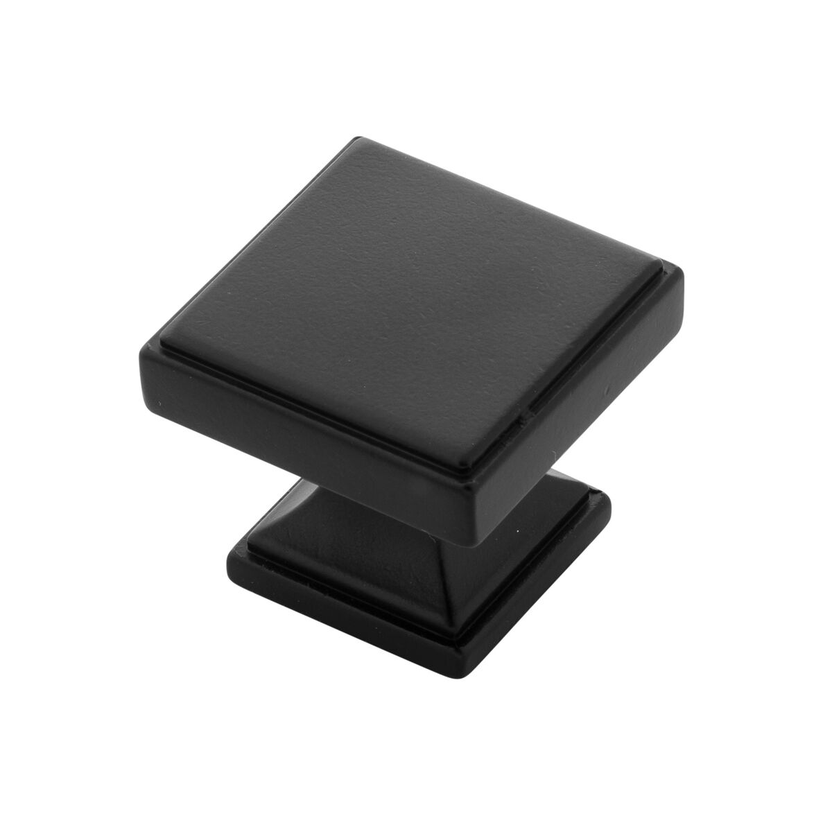 Belwith Keeler 1-3/8 Inch Square Brownstone Square Knob - Matte Black