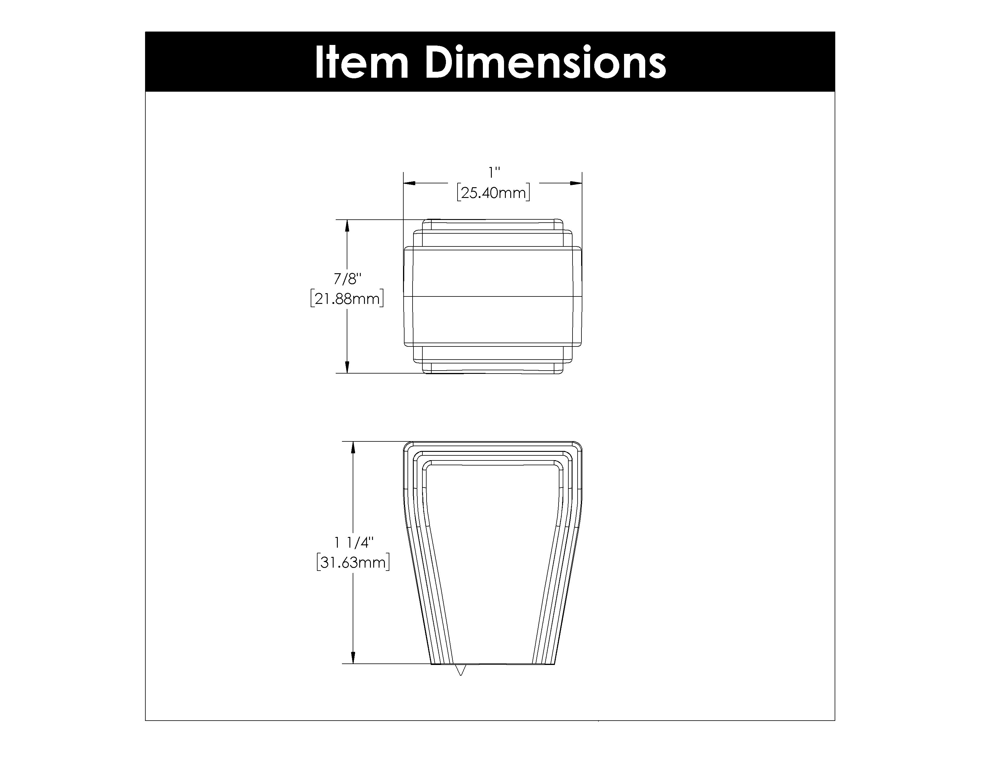 Belwith Keeler 1 Inch x 7/8 Inch Belleclaire Conical Knob - Matte Black