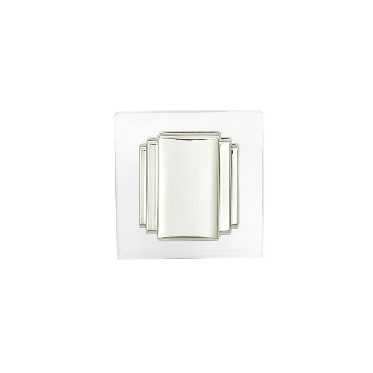 Belwith Keeler 1-1/4 Inch Square Belleclaire Square Knob - Crysacrylic with Polished Nickel