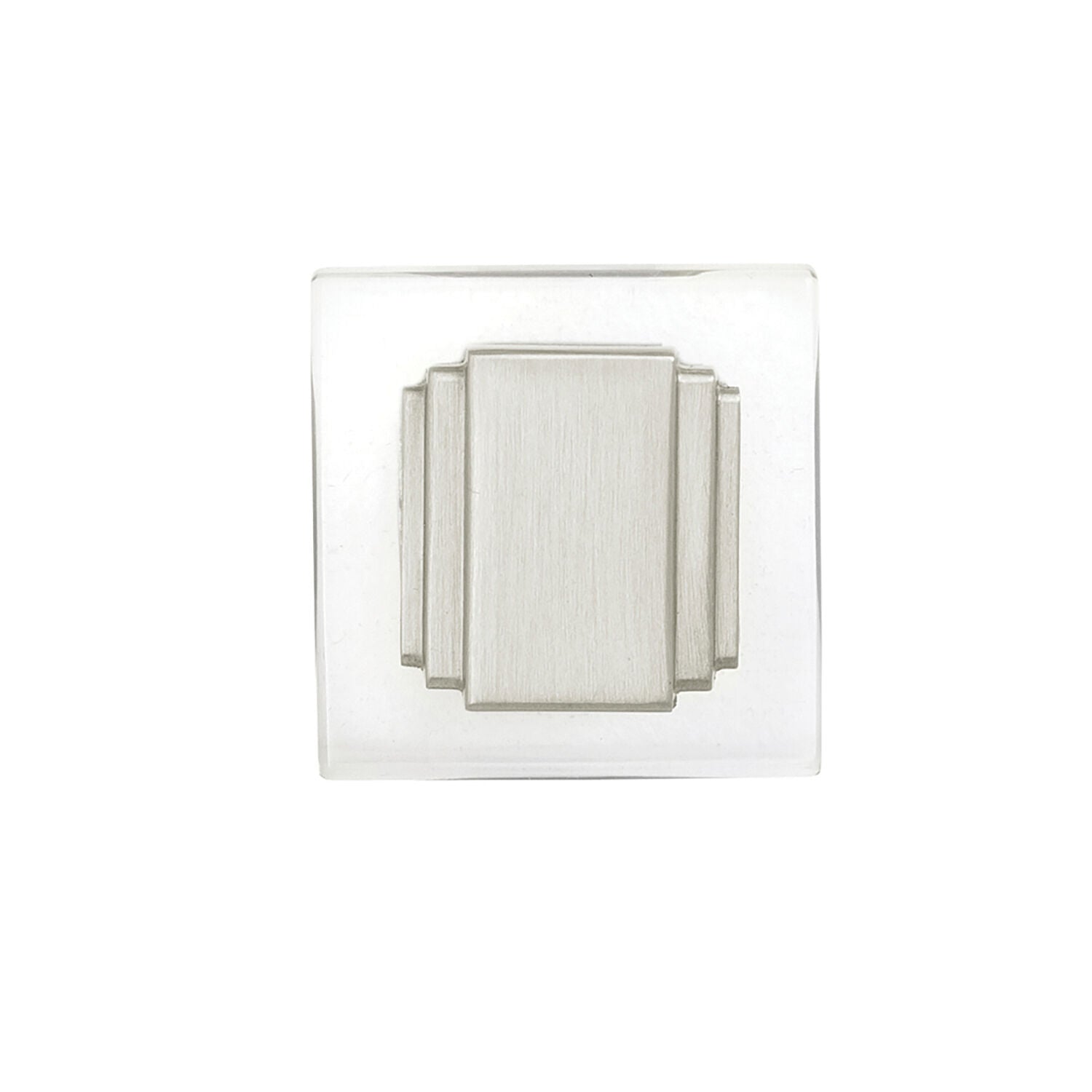 Belwith Keeler 1-1/4 Inch Square Belleclaire Square Knob - Crysacrylic with Satin Nickel