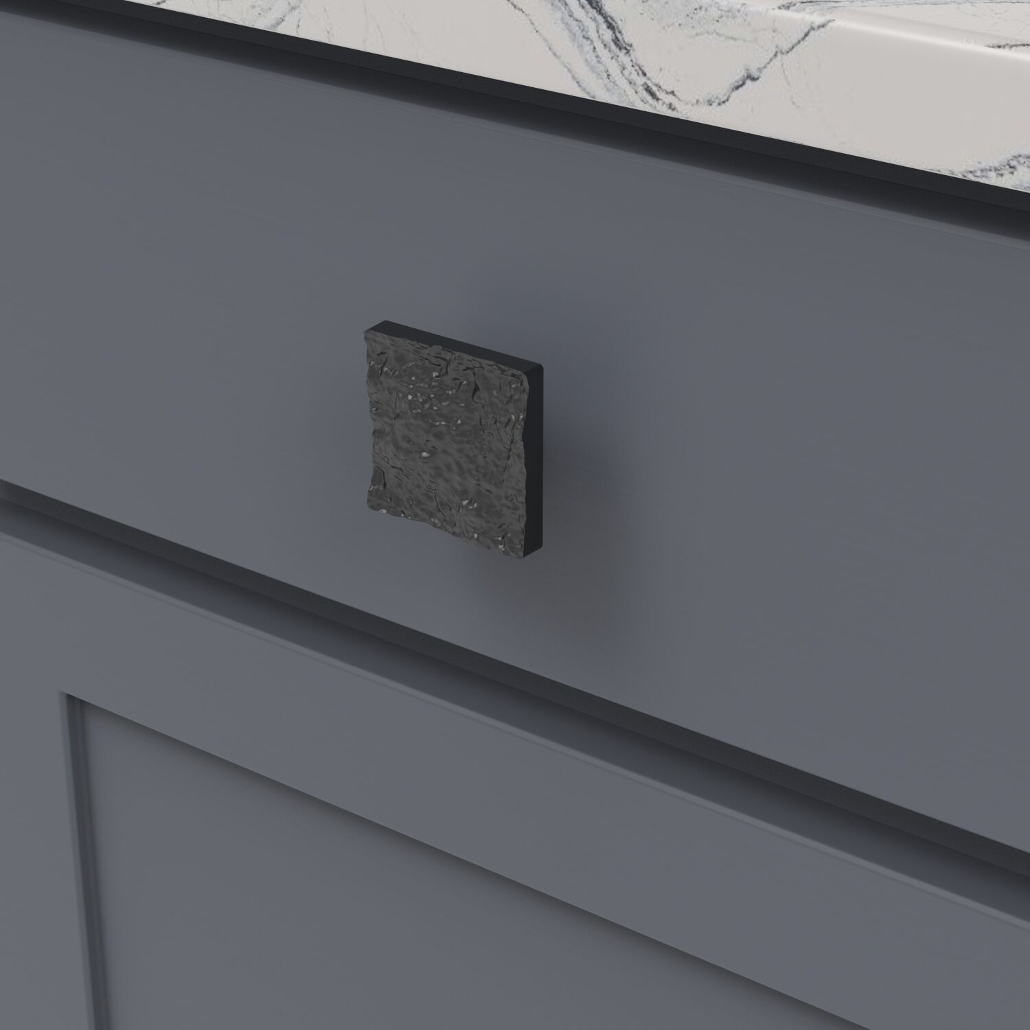 Belwith Keeler 2 Inch Square Sandrine Square Knob - Black Mist