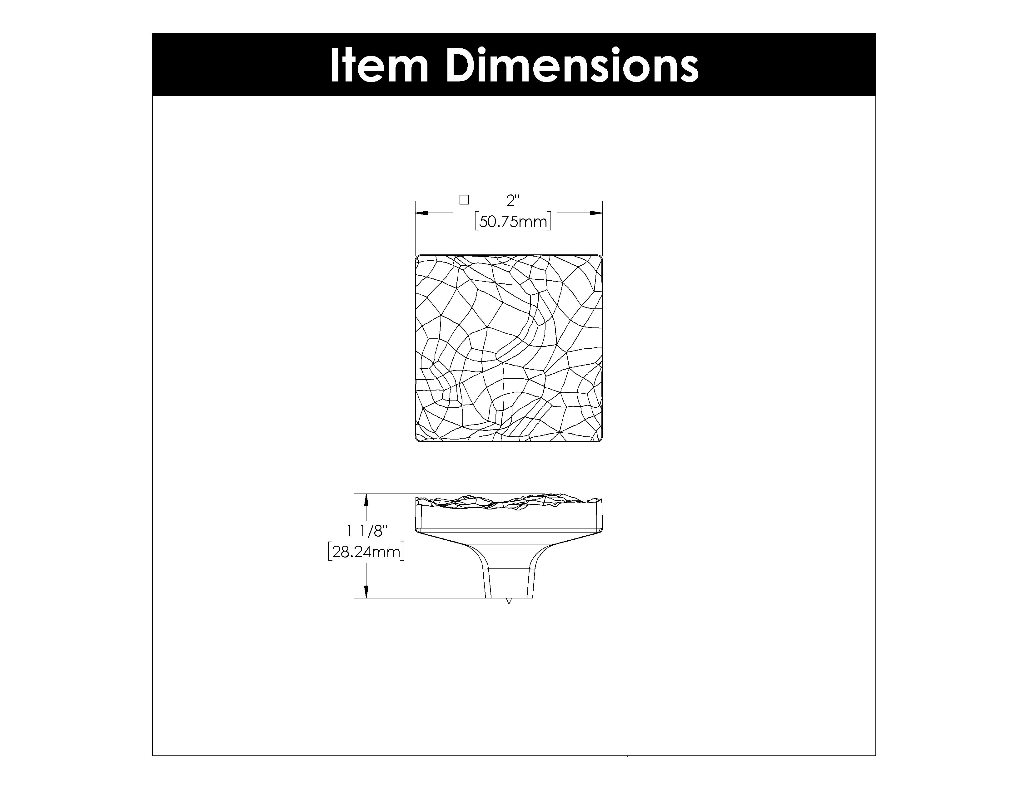 Belwith Keeler 2 Inch Square Sandrine Square Knob - Satin Nickel