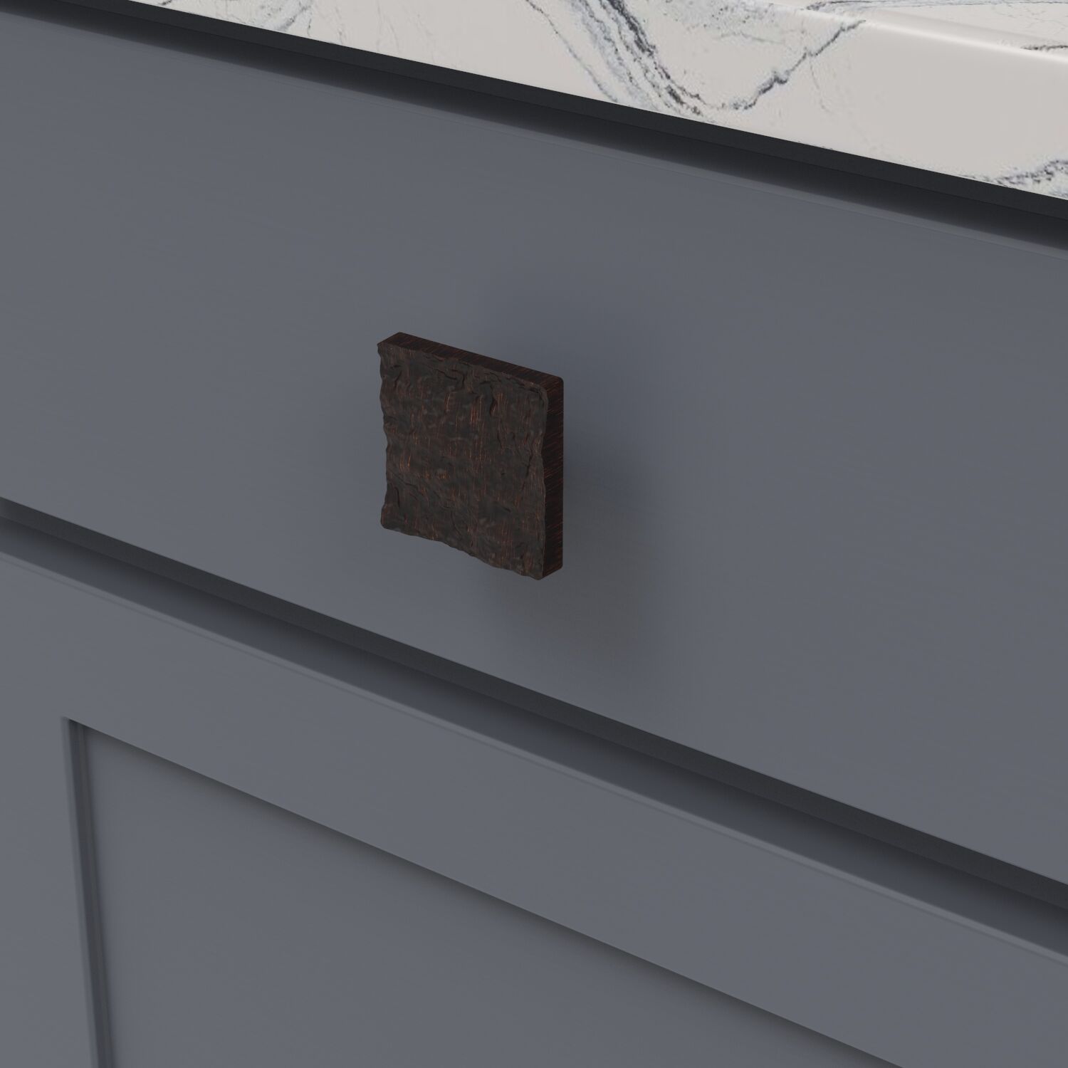 Belwith Keeler 2 Inch Square Sandrine Square Knob - Vintage Bronze