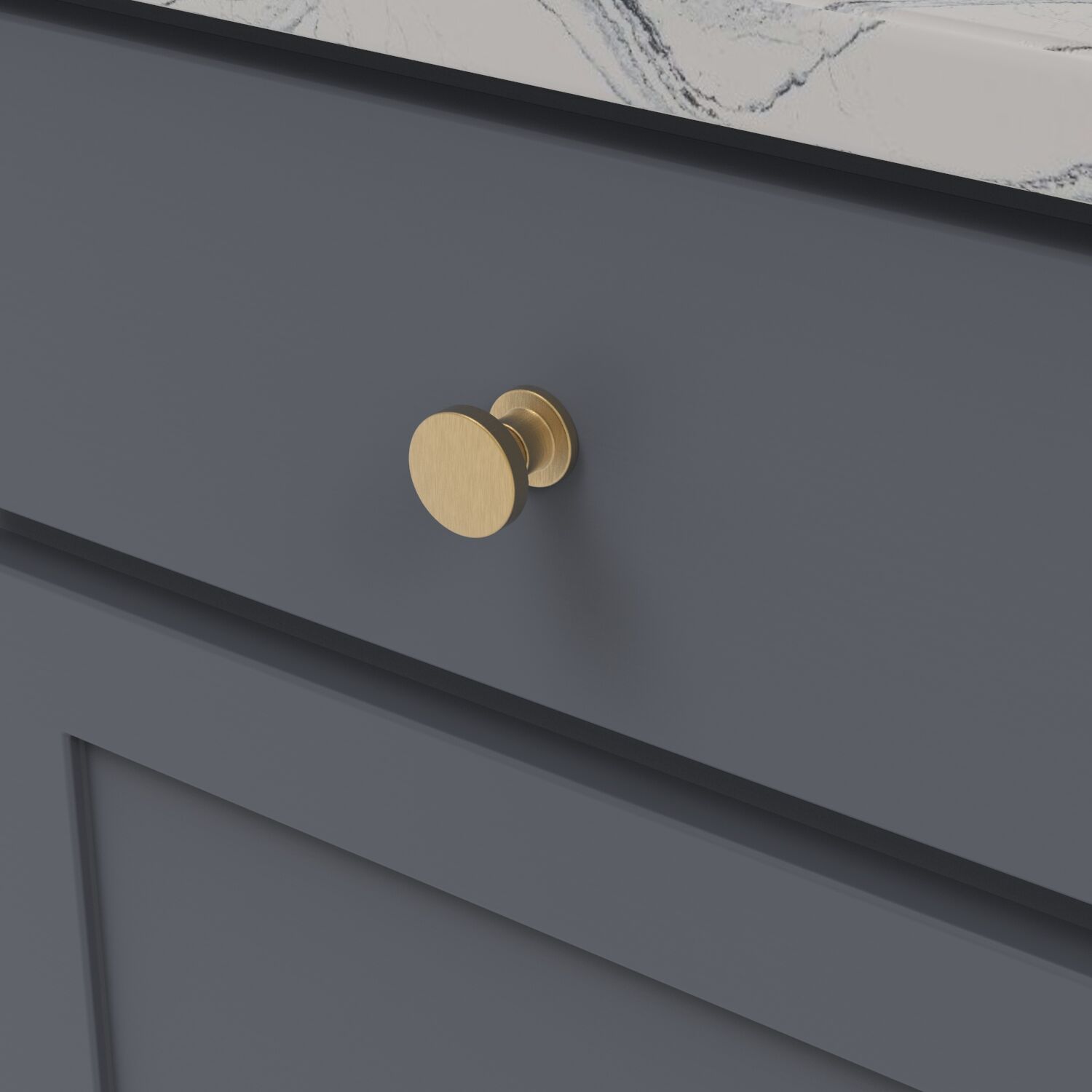 Belwith Keeler 1-1/4 Inch Diameter Urbane Round Knob - Brushed Golden Brass