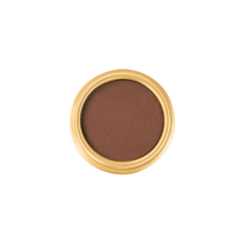 Belwith Keeler 1-1/4 Inch Diameter Reserve Round Knob - Brushed Golden Brass with Brown Leather