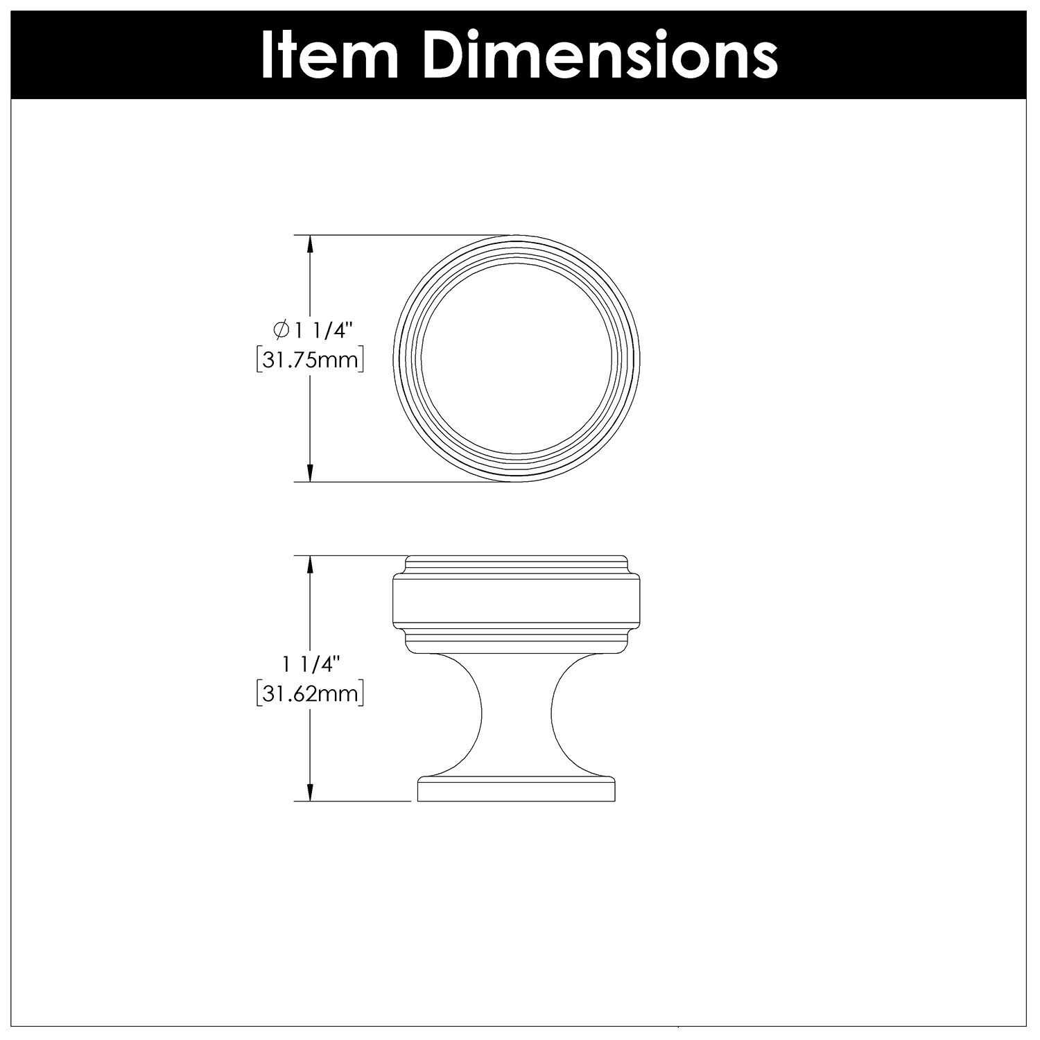 Belwith Keeler 1-1/4 Inch Diameter Reserve Round Knob - Matte Black with Brown Leather