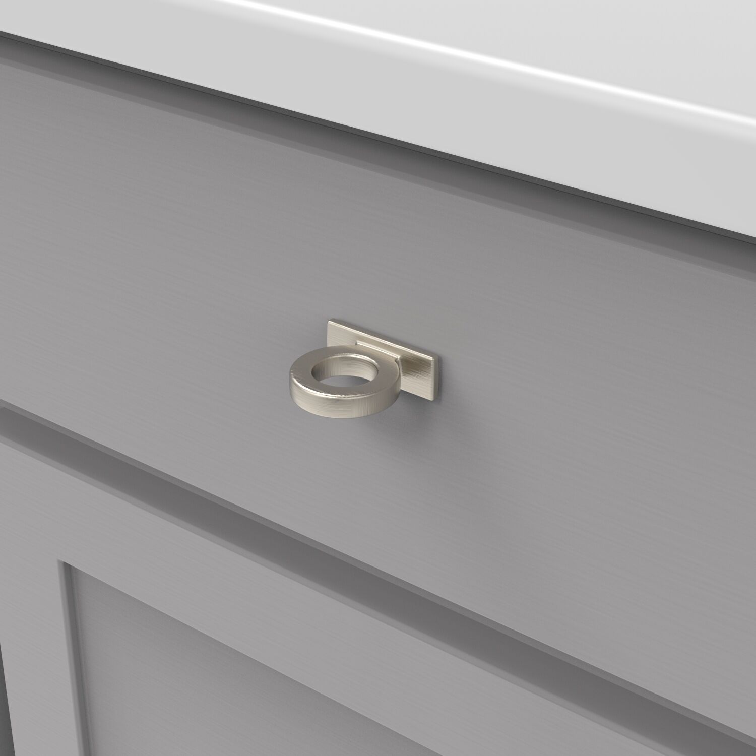 Belwith Keeler 1-3/4 Inch x 5/8 Inch Corsa Ring Knob - Satin Nickel
